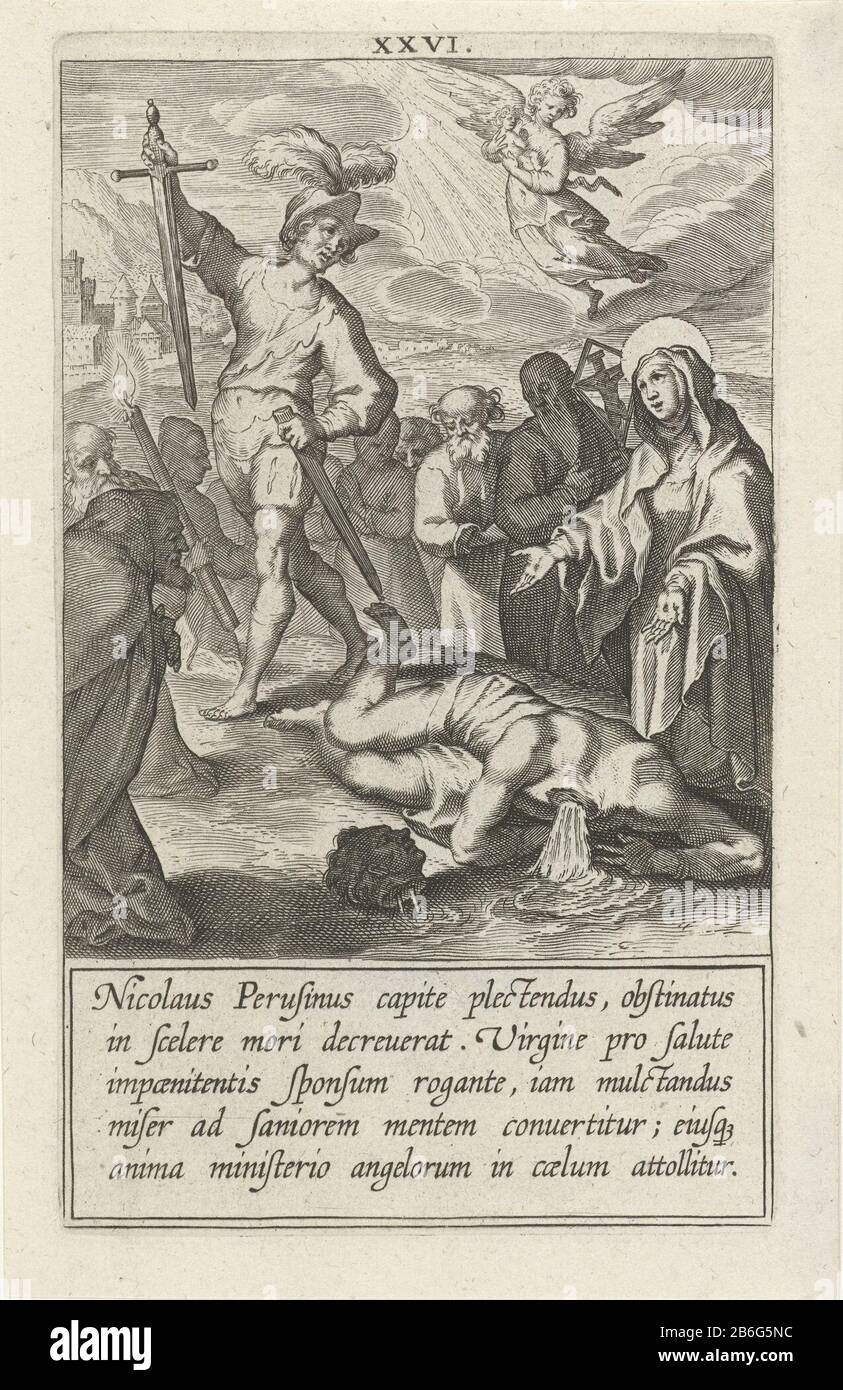 Catherine montre ses blessures à côté du corps d'un homme décapité vie de Catherine de Sienne H (titre de la série) Catherine à côté du corps d'un filet d'homme décapité (Nicolaus Perufinus) et montre aux spectateurs ses blessures. Partie d'une série sur Catherine de Sienne comprenant une frontispiece, un portrait et 32 scènes numérotées de son leven. Fabricant : printmaker Cornelis Galle (I) Editeur: Philips Gall Lieu fabrication: Printmaker: Southern Netherlands Editeur: Anvers Date: 1603 Caractéristiques physiques: Matériel automobile: Technique du papier: Engraa (processus d'impression) mesures: Bord de la plaque: H × 150 mm b 9 Banque D'Images