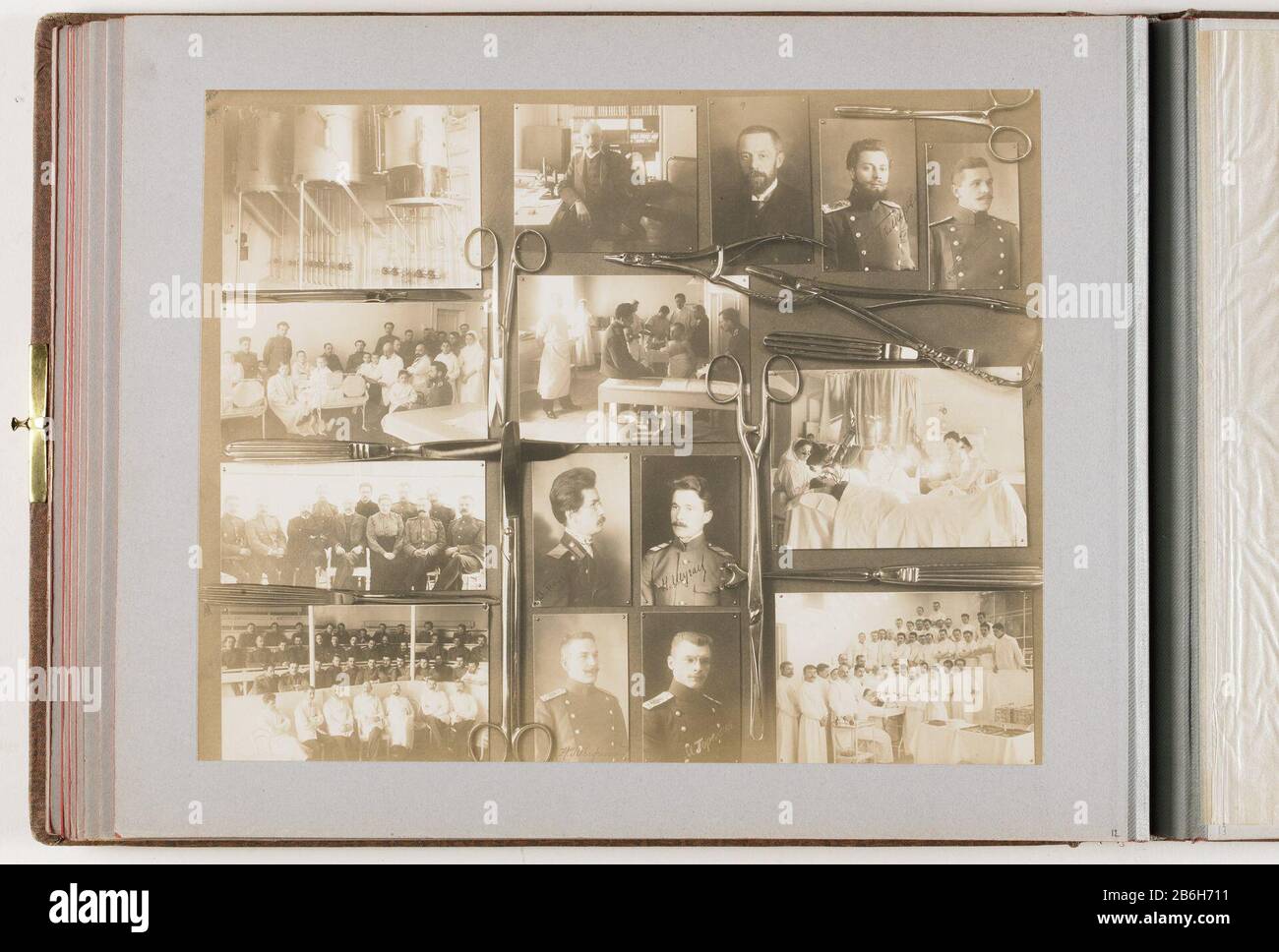 Composition de 15 images et instruments médicaux Compositie van 15 foto's en medische instrumenten Type d'objet : foto Objectnummer: RP-F-2003-3-12 Fabricant : fotograaf: V. Sabel'skijPlaats Fabrication: Rusland Dating: 1913 kenmerken physique: Foto Material: Papier karton kunstof Techniek: 290 mm × 290 mm H × 290 mm Dimensions Banque D'Images