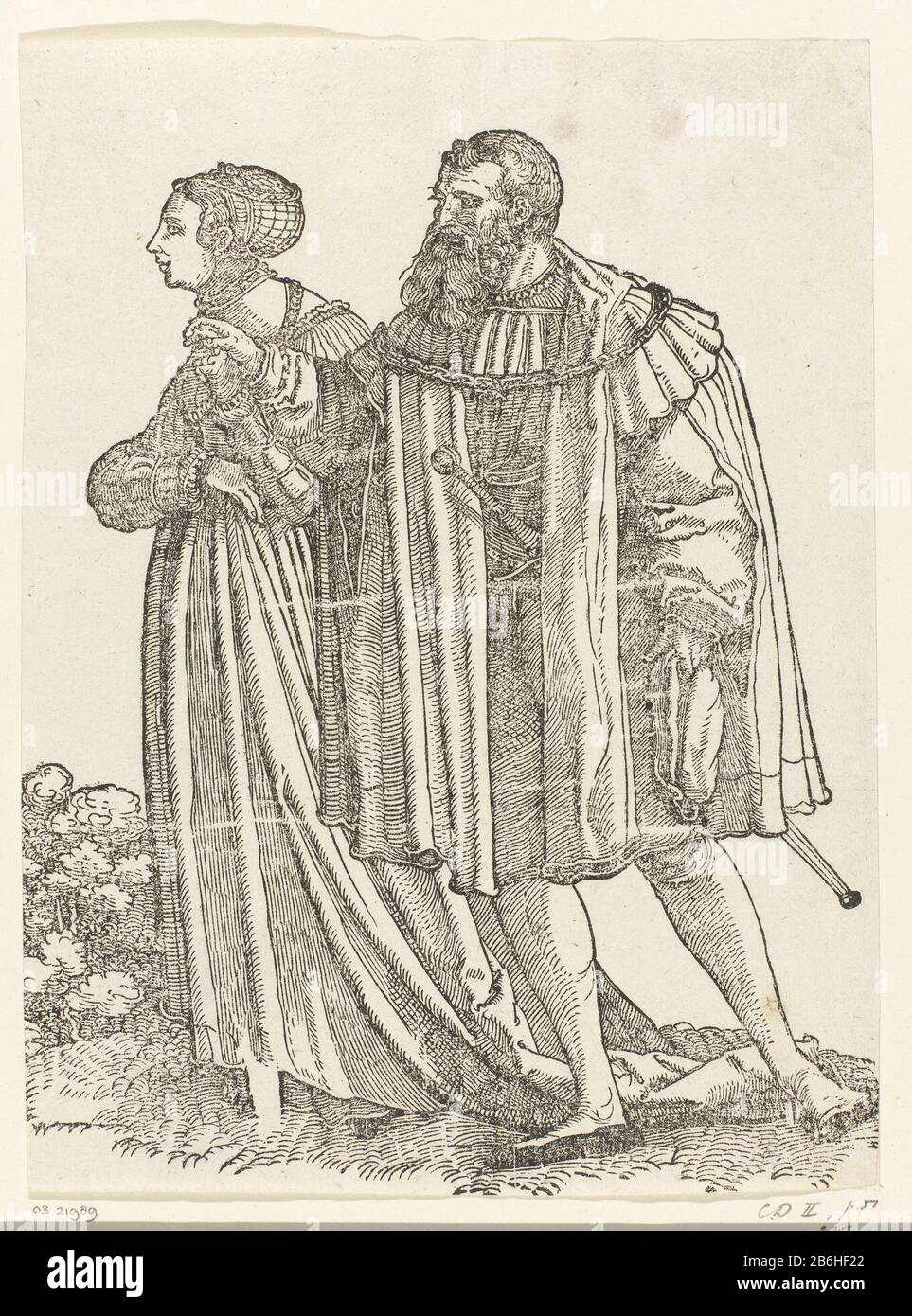 Couple dansant les danseurs de mariage (titre de la série) l'homme et la femme sont habillés selon les Fashions de la Cour allemande de 1520-1530. Fabricant : printmaker: Design anonyme par Hans Schäufeleinuitgever Wolfgang Strauch Dating: CA. 1535 et / ou 1554 - 1572 Caractéristiques physiques: Matériau de coupe du bois: Technique du papier: Dimensions de coupe du bois: Performance: H 233 mm × W 186 mmToelichtOnderdeel de la deuxième édition d'une série de 20 images avec bruiloftsdanseurs. Sujet: Cape (+ vêtements pour hommes) manteau (robe) (+ vêtements pour hommes) bas, chaussettes (+ vêtements pour hommes) robe, robe de robe (+ vêtements pour femmes) casque: Casquette ( + femmes Banque D'Images