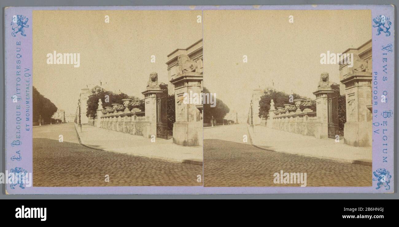 Hertogstraat le long du Parc Royal à Bruxelles Bruxelles Bruxelles, la rue Ducale (titre) la Belgique et vues historiques pittoresques de la Belgique (titre de la série) L'Hertogstraat le long du Parc Royal à Bruxelles Bruxelles Bruxelles, la rue Ducale (titre de l'objet) la Belgique pittoresque monumental / Vues de la Belgique (titre de la série objet) Type de bien: Stéréo photo Numéro de l'article: RP-F F12302 Inscriptions / marques: Number, verso, bloqué 'No 1970' Fabricant : photographe Jules Queval (propriété cotée) Lieu de fabrication: Bruxelles Date: 1866 - 1870 matériau: Carton papier: Albumen print dimen Banque D'Images