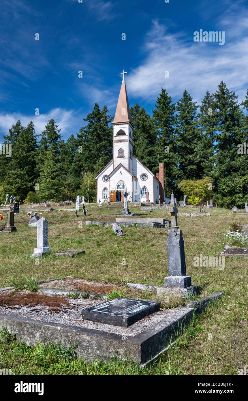 Église Catholique Saint Ann, Cimetière, Près De Duncan, Cowichan Valley, Île De Vancouver, Colombie-Britannique, Canada Banque D'Images
