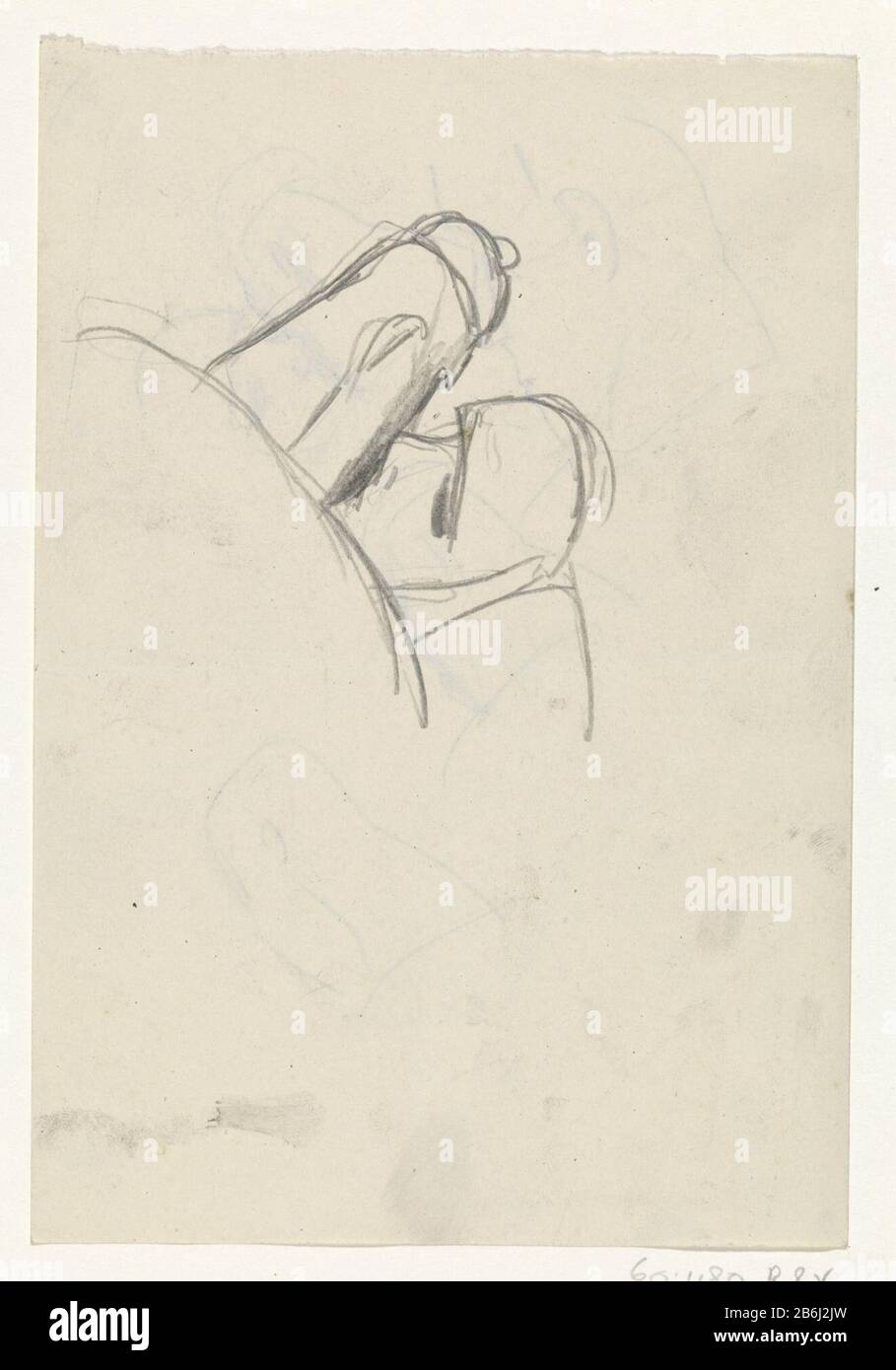 The Kiss the kus Object Type : drawing Numéro d'objet: RP-T-190-480 (R) Manufacture Vervaardiger: Rapporteur pour avis: Leo Gestel Date: 1891 - 1941 Caractéristiques physiques: Crayon Dimensions: Crayon papier Dimensions: H 196 mm × W 135 mm Sujet: Embrasser l'eachOther, baiser Banque D'Images