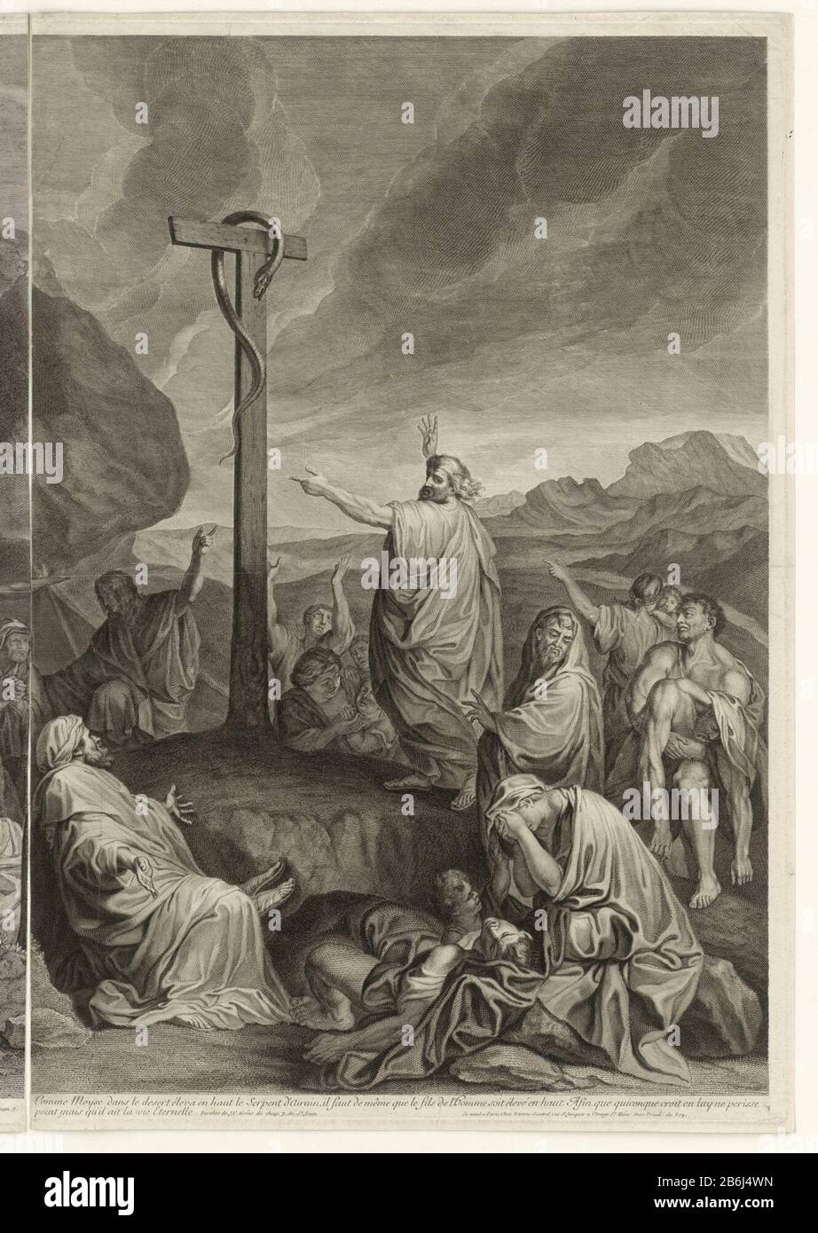 La formation du tube de cuivre (moitié droite) la création du serpent de bronze (moitié droite) Type de bien: Photo Numéro d'article: RP-P-OB-70.852 Fabricant: Printmaker: Antoine Masson à la peinture par Charles le Brunuitgever: Etienne Gantrel Dating: 1646 - 1700 Caractéristiques physiques: A matériel: Technique de gravure: Engraga (processus d'impression) Sujet: Le serpent brazen (numéros 21: 4-9) Banque D'Images