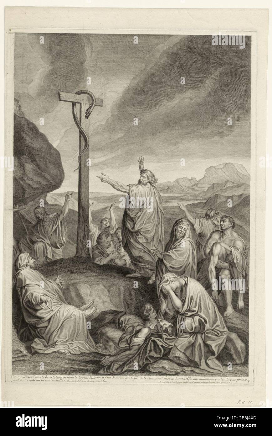 La formation du tube de cuivre (moitié gauche) la création du serpent de bronze (moitié gauche) Type de bien: Photo Numéro d'article: RP-P-OB-70.851 Fabricant: Printmaker: Antoine Masson à la peinture par Charles le Brun Dating: 1646 - 1700 Caractéristiques physiques: Matériel de voiture: Technique du papier: EngraA (processus d'impression) Sujet: Le serpent brazen (numéros 21: 4-9) Banque D'Images