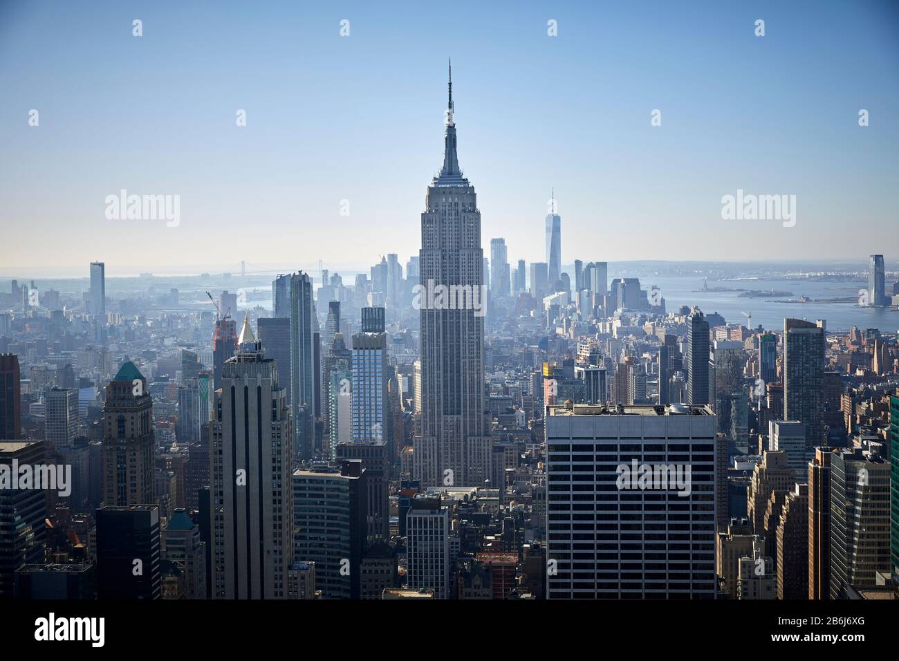 New York ville Manhattan avec Empire State Building en vue de centre-ville Banque D'Images