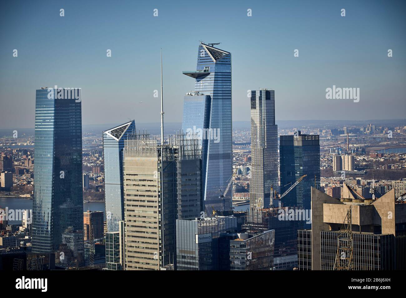 Ville de New York, horizon de Manhattan avec plate-forme de visualisation Edge Banque D'Images