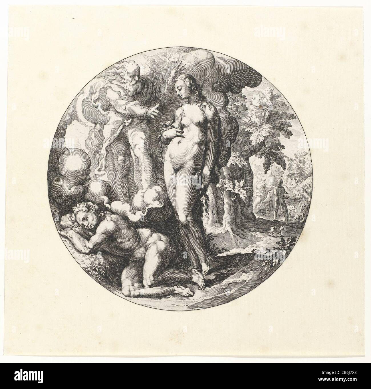 La création du monde la création de l'homme la création du monde: La création d'un type d'objet homme: Photo Numéro d'article: RP-P-OB-32.160 Fabricant: Printmaker Jan Harmensz. Muller au design: Hendrick Goltzius Date: 1581 - 1628 Caractéristiques physiques: Matériel automobile: Technique du papier: Engraa (impression) Sujet: Création de l'homme; le jardin d'Eden (Genèse 1:26 - 2) Banque D'Images