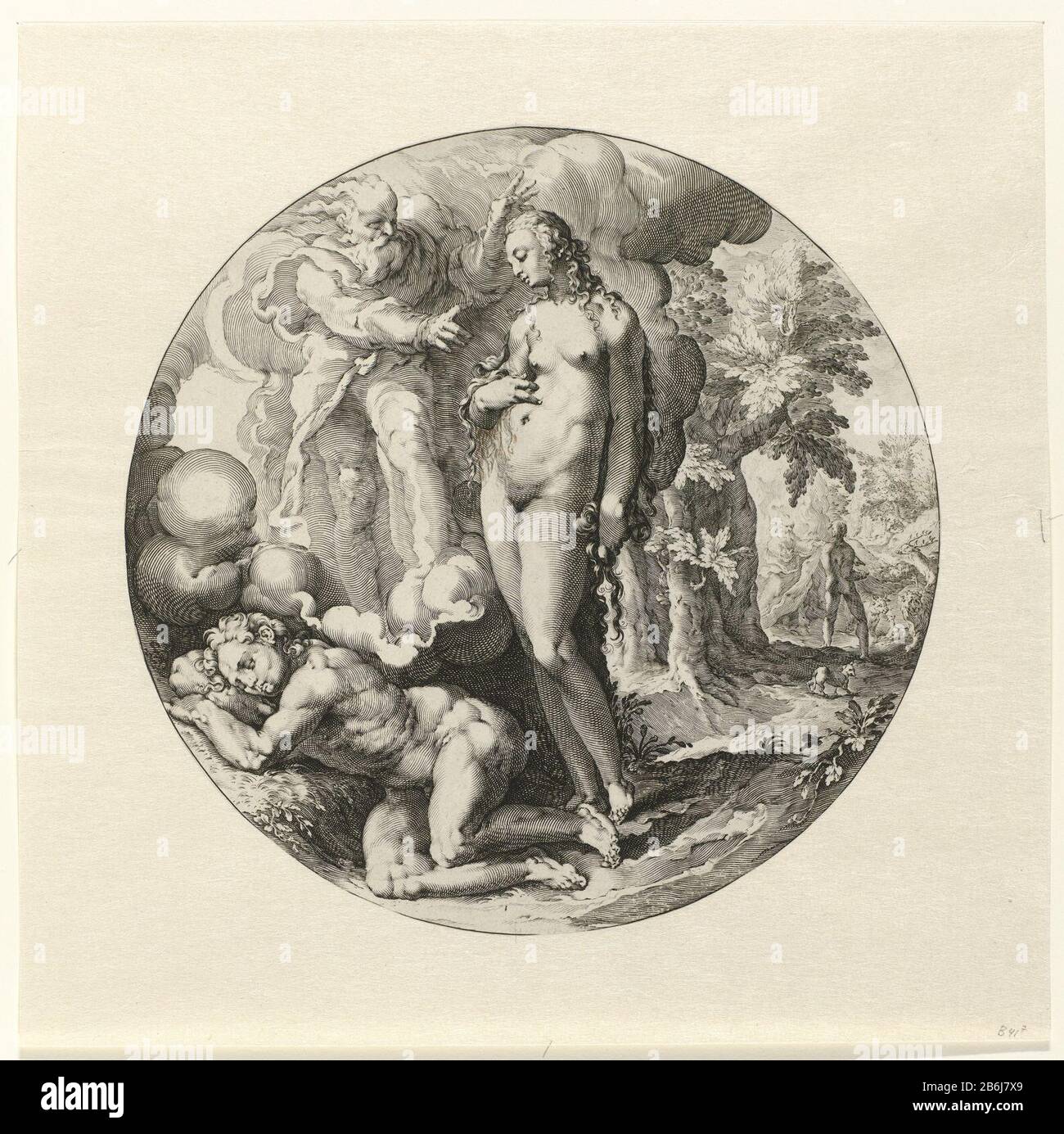 La création du monde la création de l'homme la création du monde: La création d'un type d'objet homme: Photo Numéro d'article: RP-P-OB-32.159 Fabricant: Printmaker Jan Harmensz. Muller au design: Hendrick Goltzius Date: 1581 - 1628 Caractéristiques physiques: Matériel automobile: Technique du papier: Engraa (processus d'impression) Sujet: Création ou Eve Banque D'Images