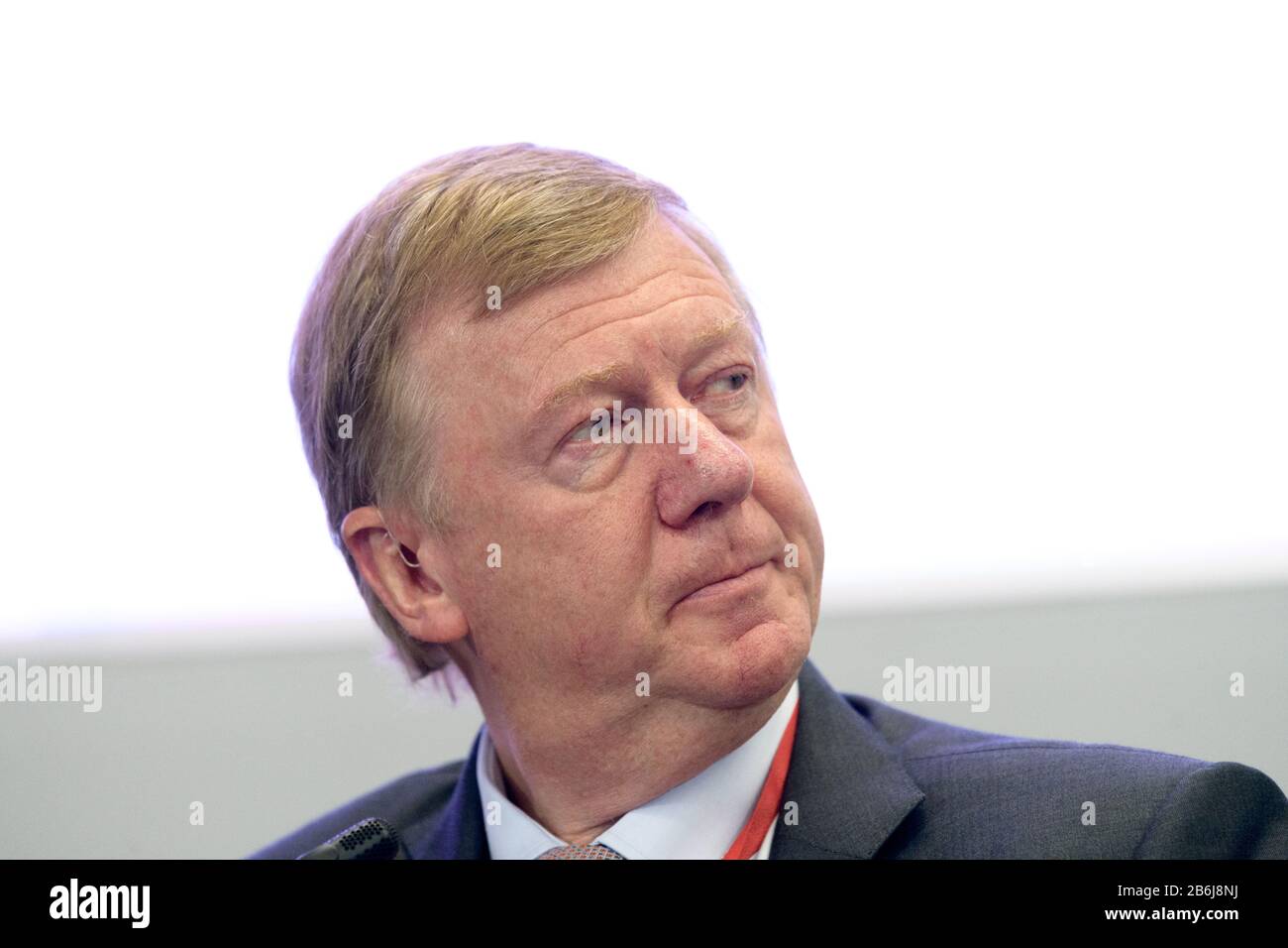 Saint-Pétersbourg, Russie - 6 Juin 2019. Anatoly Chubais - politicien et homme d'affaires russes, président du conseil exécutif de Nanotechnol russe Banque D'Images