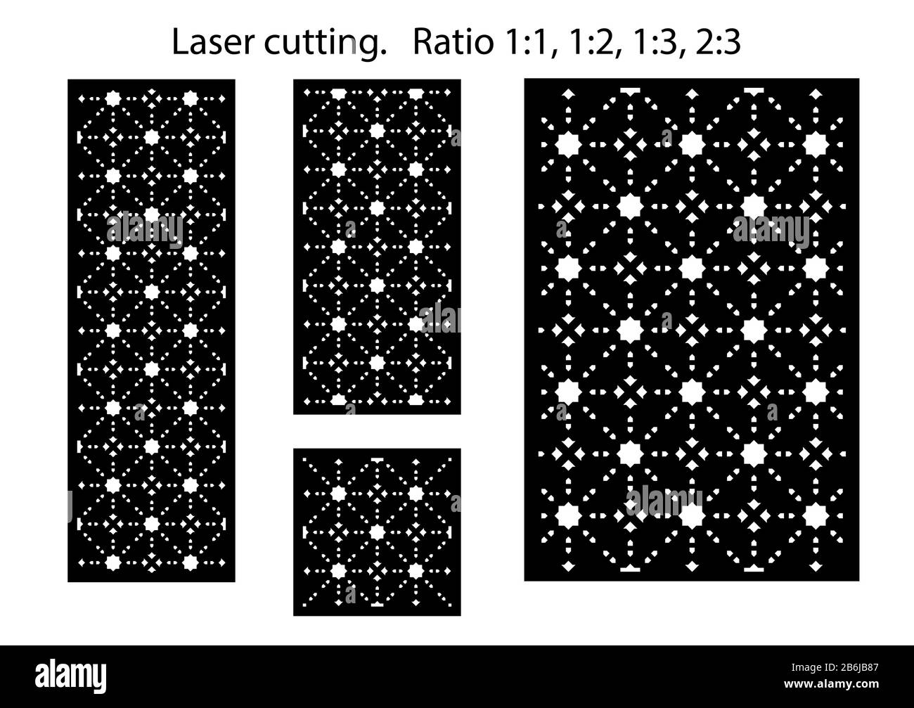 Jeu de panneaux vectoriels décoratifs pour la découpe au laser. Illustration de Vecteur Jeu de panneaux vectoriels décoratifs pour la découpe au laser. Illustration de Vecteur