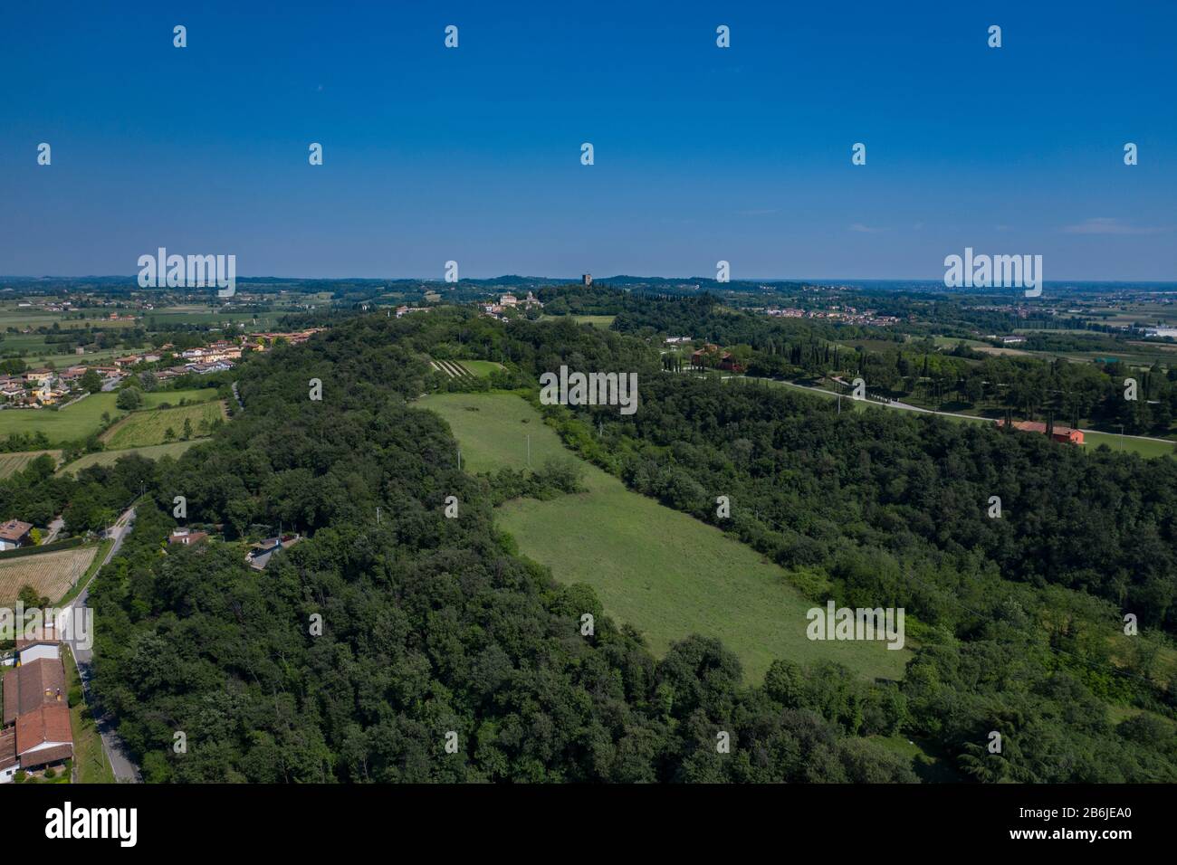 Vue Sur Le Château La Rocca, Solferino, Italie Banque D'Images