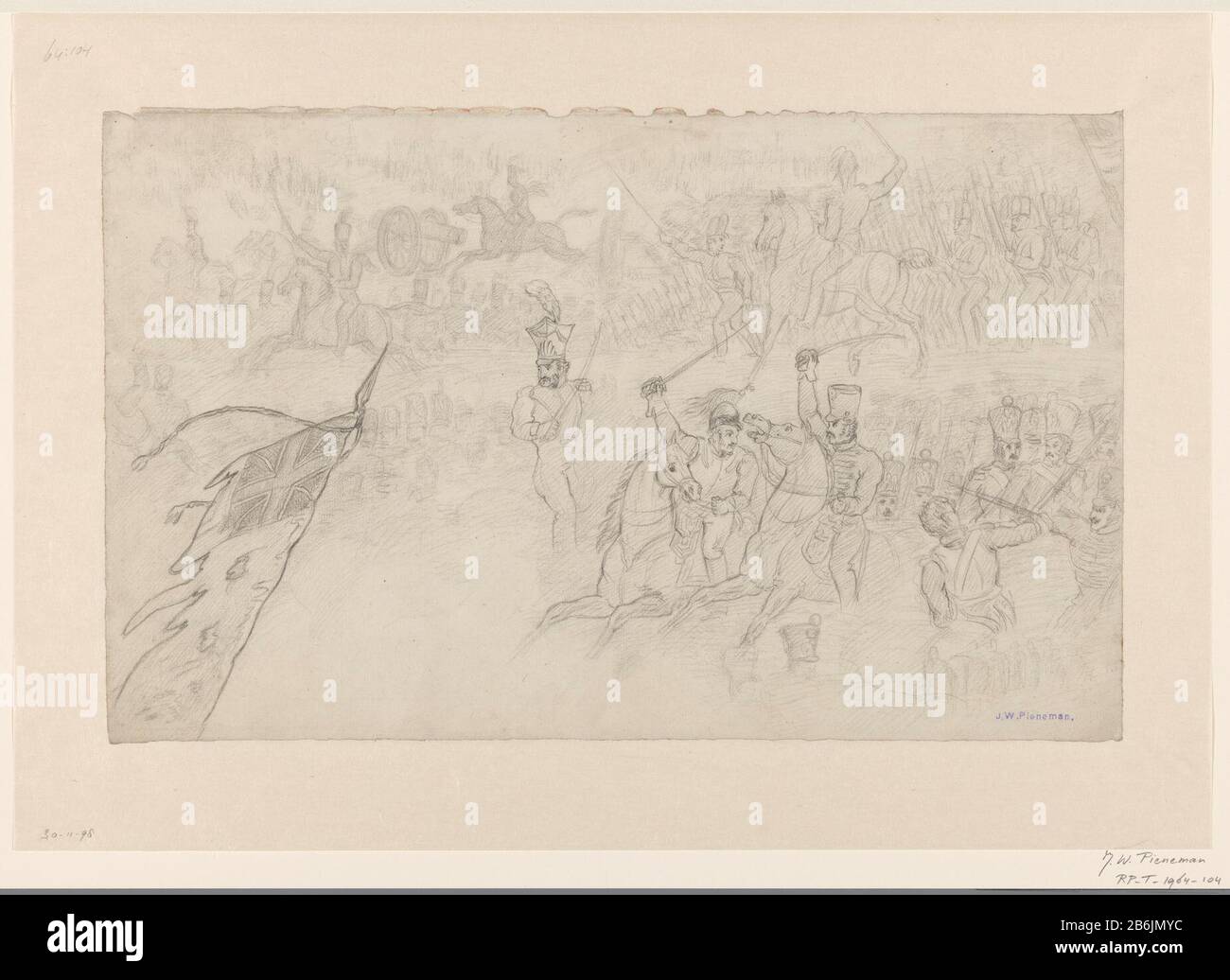 Détail de la peinture la bataille de Waterloo détail de la peinture la bataille de Waterloo Type de bien: Dessin Numéro d'objet: RP-T 1964-104 Fabricant : artiste: Jan Willem Pien Mandat: 1789 - 1853 Caractéristiques physiques: Noir craie matériau: Papier craie Dimensions: H 295 mm × W 480 mm Objet: Bataille (+ forces terrestres) événements et situations historiques (06/18/1815) noms d'événements et de situations historiques (BATAILLE DE WATERLOO) Bataille de Waterloo Quand : 1815-06-18 - 1815-06-18 Banque D'Images