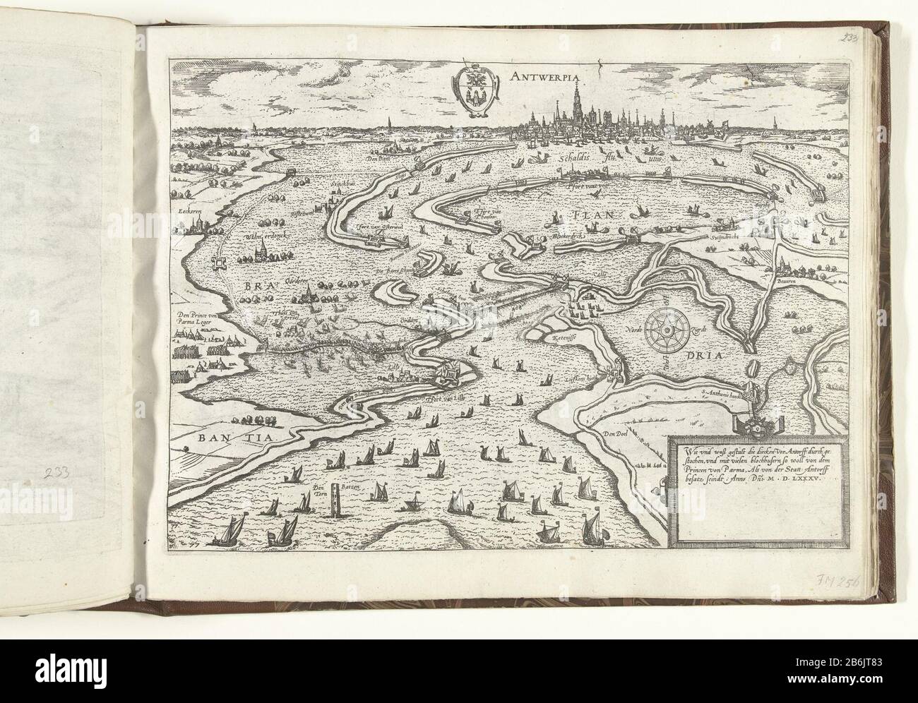 Dykes percées à Anvers, 1585 série 9 événements néerlandais et allemands, 1583-1587 (titre de la série) Dykes perforés à Anvers, 1585Serie 9: Événements néerlandais et allemands, 1583-1587 (titre de la série) Type de propriété: Imprimer nouvel album photos feuilles Numéro de série: 256 / 469Objectnummer: Référence-P-78.784-234412041F-62561F-62042042042042041F-61F-62042042042042042041F-61F-6 Des dykes ont frappé à Anvers le 26 mai 1585. Vue sur la zone inondée autour de la ville d'Anvers et la lutte pour La Mastication de la digue Steinsedijk entre l'armée de Parme et l'armée des Etats pendant le siège d'Anvers. Avec signature de 4 Banque D'Images