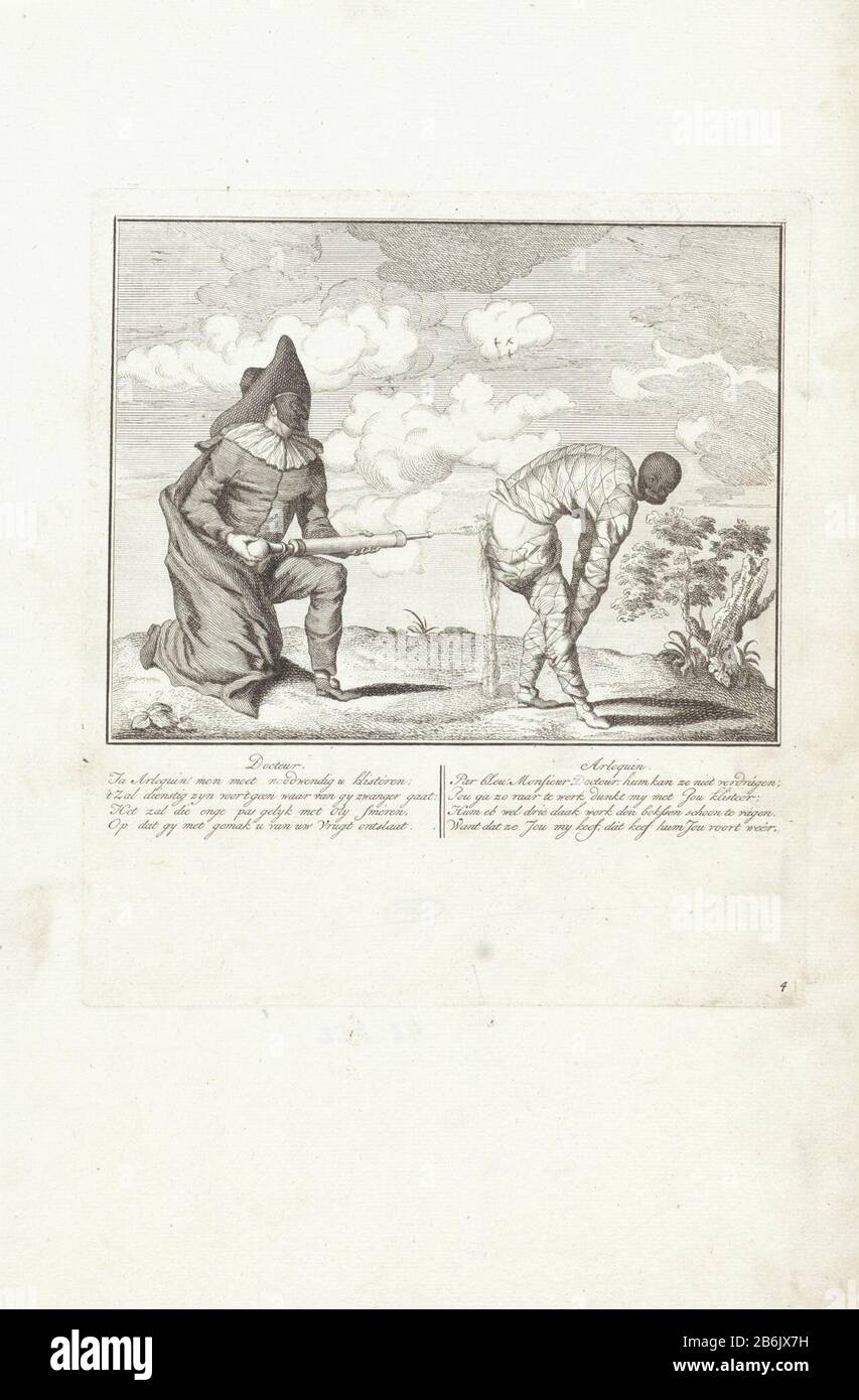 Le docteur prend Arlequin Arlequin en main avec l'éma comme éducateur de petit Arlequin (titre de série) Le nouveau Théâtre italien (titre de série) Arlequin médical progresse avec le klisteerspuitArlequin comme éducateur de petit Arlequin (titre de série) Le nouveau Théâtre italien (titre de série) Type de bien: Imprimer série: 4 / 16Objectnummer: RP-P-1942-352Catalogusreferentie: Holllstein Dutch 1953 Inscriptions / marques: Marque du collectionneur, verso, estampées: Lugt 2228 marque du collectionneur, verso, estampées: Lugt 2760 Fabricant: Printmaker: Anonyme au dessin: Gerardus Josephus Xaveryuitguev Banque D'Images