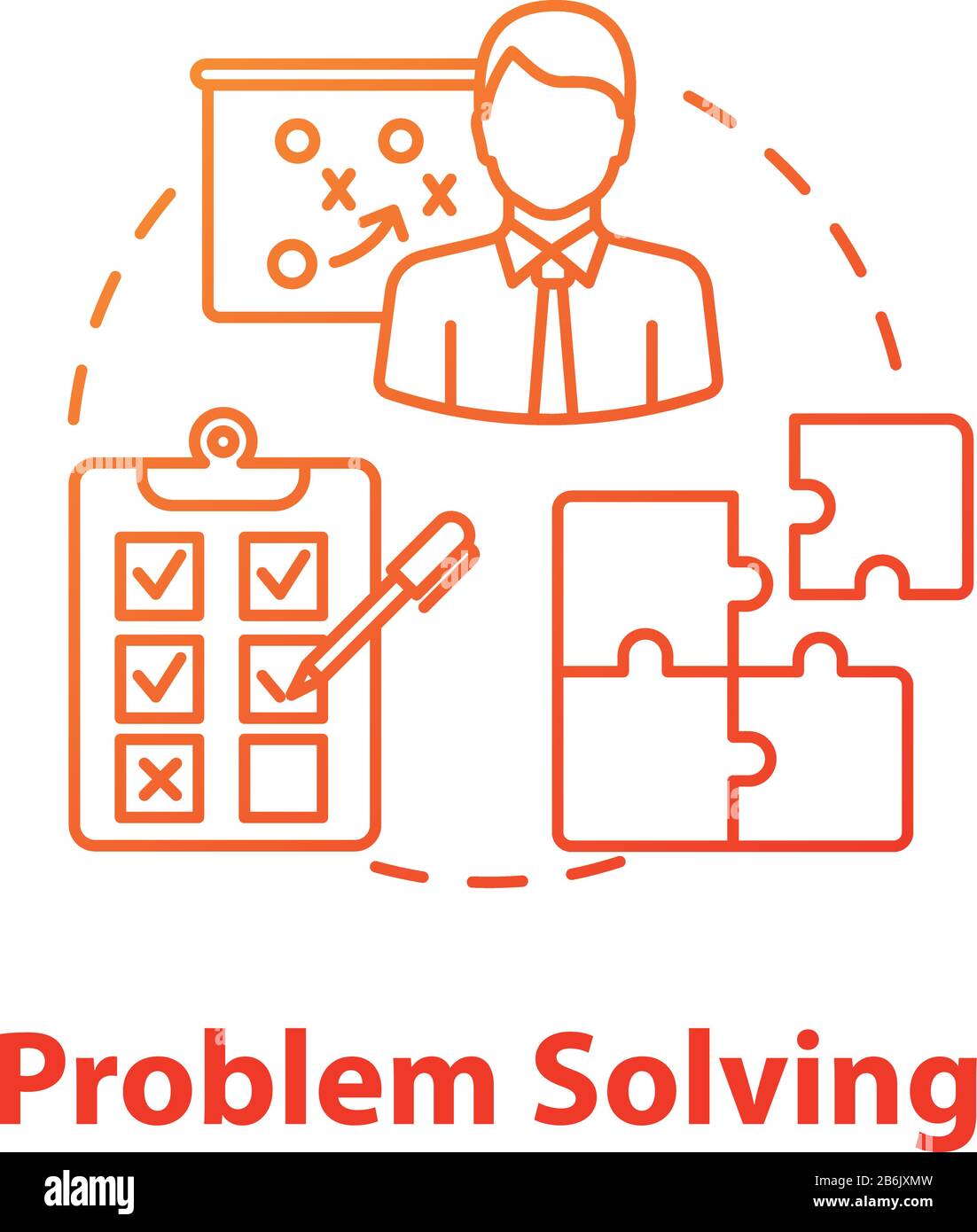 Icône de concept de résolution de problèmes. Planification, gestion ...