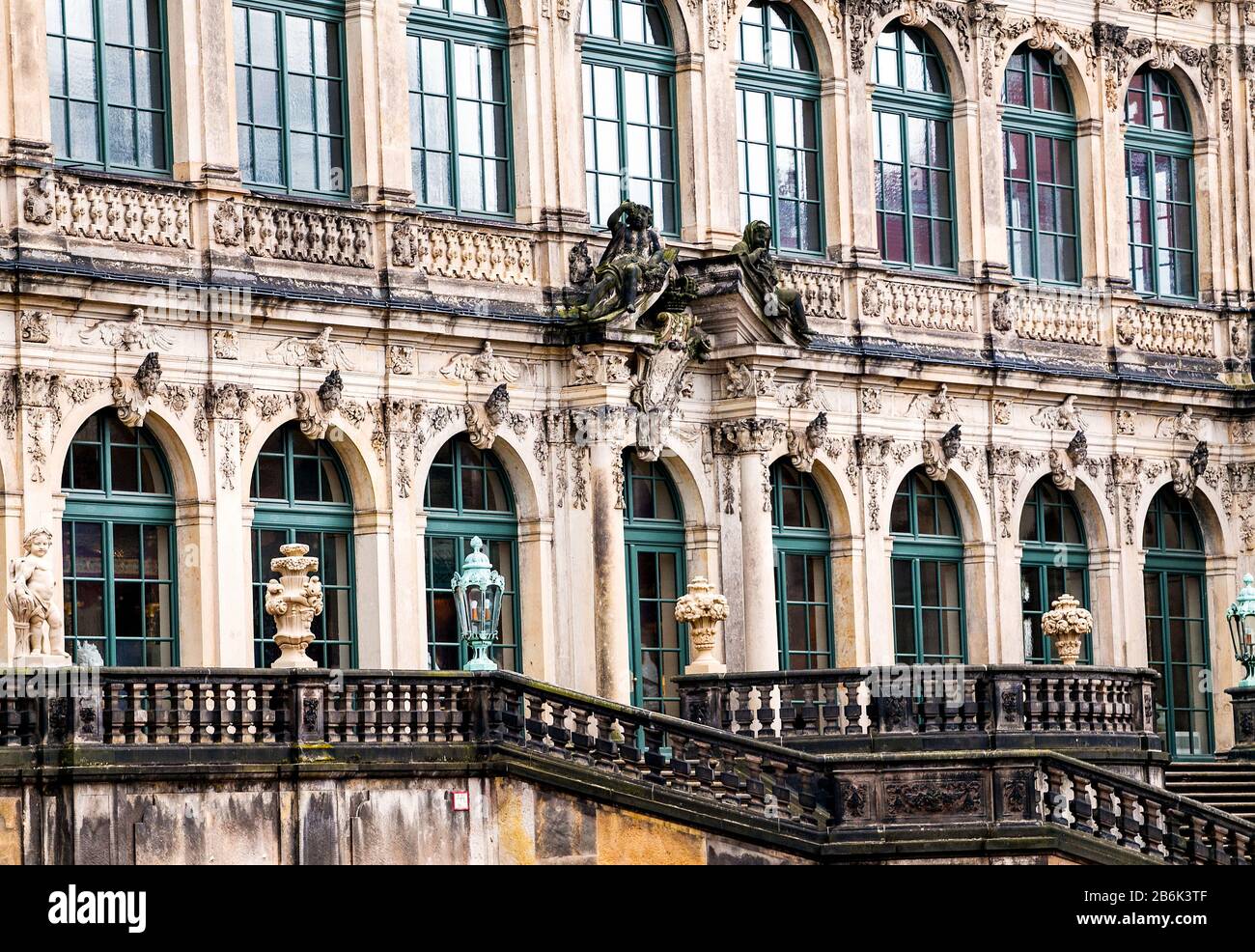 Wallpavillon du complexe du palais de Zwinger, vue rapprochée Banque D'Images