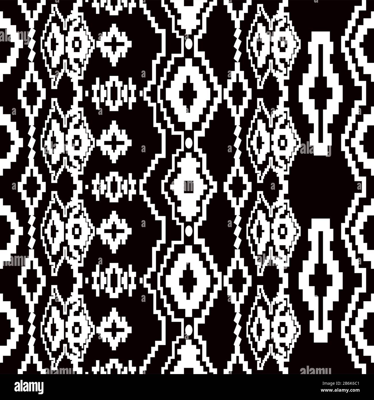 Motif géométrique abstrait sans couture. Noir et blanc. Fond en forme de losange monochrome. - illustration Banque D'Images