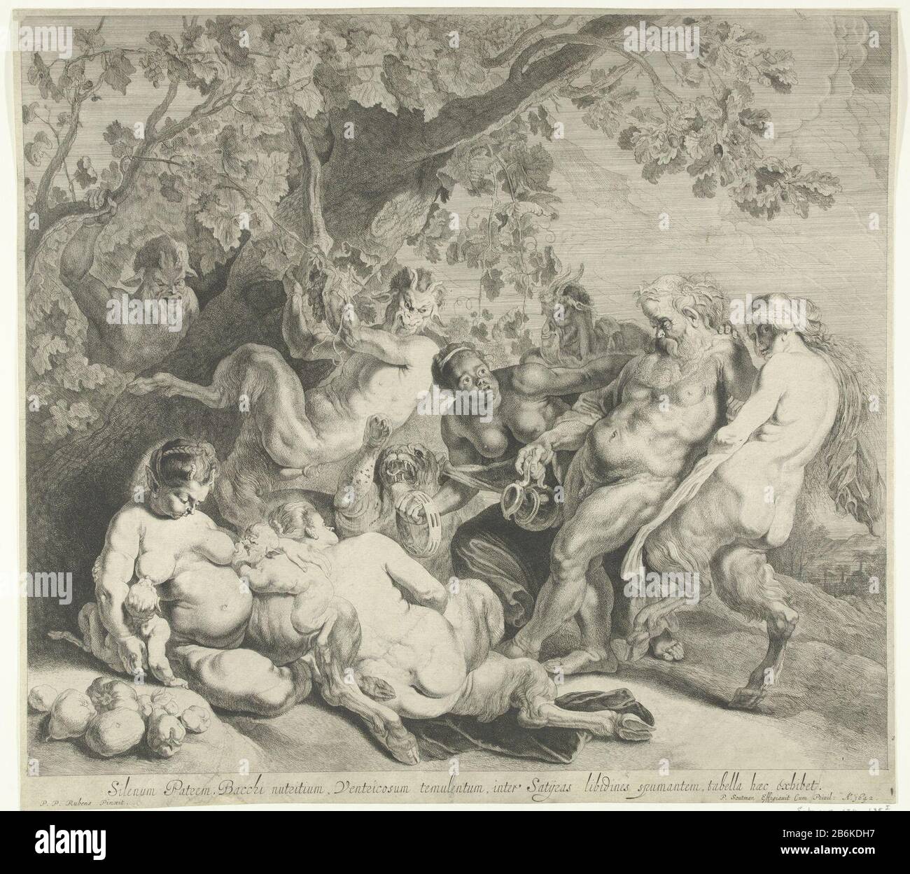 Drunken Bacchus avec satyrs Drunken Bacchus avec satyr type d'objet: Photo Numéro d'article: RP-pH-OB 75.56Catalogusreferentie: Holllstein Néerlandais 15-1 (3) Marquages / marques: Marque du collectionneur, verso, estampillé 'Hinloopen (timbre pas dans Lugt .) Description: Drunken Bacchus soutenu par satyrs. Deux satyres gauches en rampe. Fabricant : Printmaker Pieter Claesz. Soutman (propriété cotée) à la peinture de Peter Paul Rubens (propriété cotée) fournisseur de privilèges inconnu (propriété cotée) Lieu de fabrication: Haarlem Dating: 1642 Caractéristiques physiques: Gravure et engrama materiel: Paper technique: Gravure / engrama (imprimer Banque D'Images