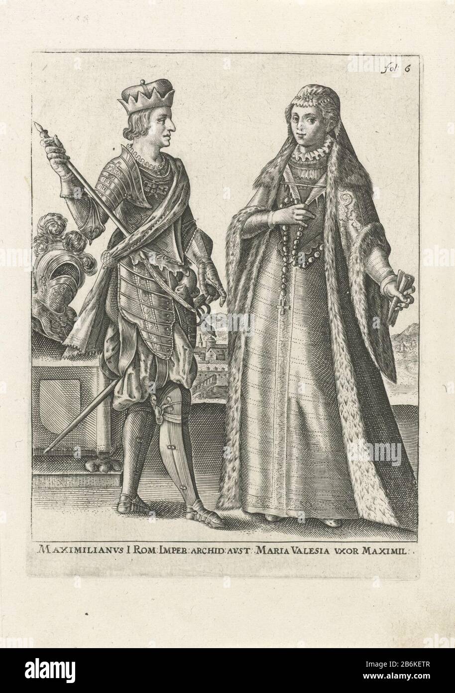 Double portrait de Maximilian de Habsburg I, empereur germano-romain, et de sa femme Marie de Bourgogne. Dans la marge du nom et de la fonction du dépeint dans le Latijn. Fabricant : print maker, Simon of Pass Fabrication: Northern Netherlands Date: 1605 - 1647 Caractéristiques physiques: Matière de prise: Technique du papier: Engraa (procédé d'impression) mesures: Bord de la plaque: H 190 mm × b 143 mmToelichtPrent également utilisé dans: Emanuel van Meteren, Historien des Pays-Bas et ses voisins guerres jusqu'en 1612: Avec heerelijker konterfeijtsels que ooyt pour ce verciert et s'améliore. Banque D'Images