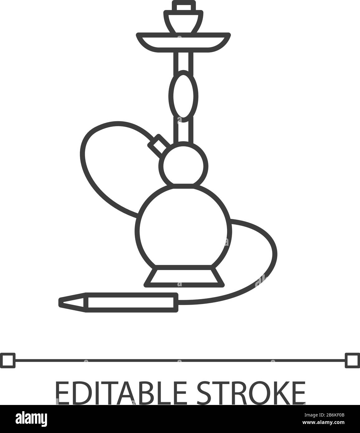 Icône linéaire parfaite de pixel de hookah. Maison de sheesha. Relaxation égyptienne. Salon nargile. Illustration personnalisable en ligne fine. Symbole de contour. Vecteur Illustration de Vecteur
