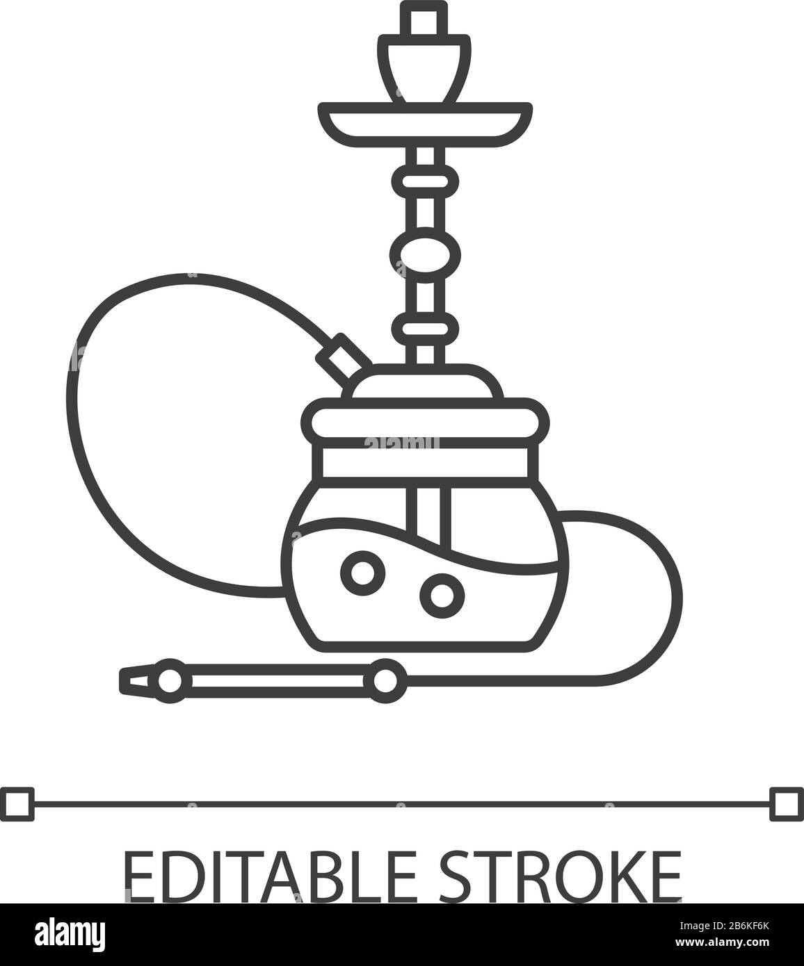 Icône linéaire parfaite de pixel de hookah. Maison de sheesha. Objet partie. Salon nargile. Illustration personnalisable en ligne fine. Symbole de contour. Vecteur isolé Illustration de Vecteur