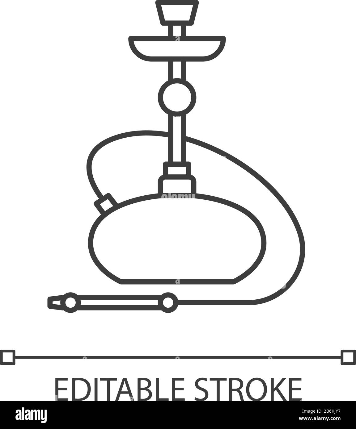 Icône linéaire parfaite de pixel de hookah. Maison de sheesha. Nicotine et cannabis. Salon nargile. Illustration personnalisable en ligne fine. Symbole de contour. Vecteur Illustration de Vecteur