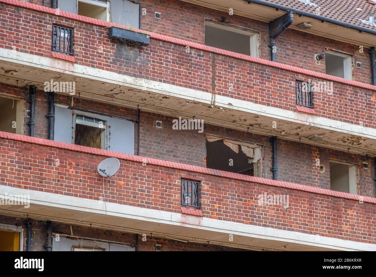 Bâtiment abandonné du conseil autour de Walworth dans le sud-est de Londres Banque D'Images