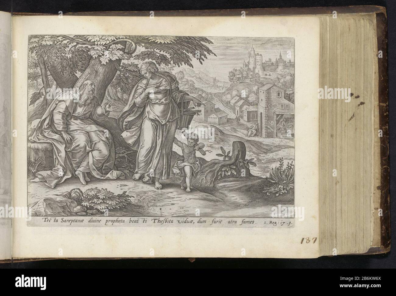 Elijah et la veuve de Zarephath Gheschiedenissen en Israël, d'Achab et d'Élie (titre de la série) Histoire d'Élie (titre de la série) Le Grand Figer-Bibel (titre de la série) Élie rencontre la veuve de Zarephath et son fils, qui se rassemblent ensemble en bois à l'extérieur de la porte de la ville. En arrière-plan, Élie pria pour le garçon qui est mort et ressuscité. A l'extérieur de la porte se trouve la veuve. Parmi les performances, une référence en latin à la Bible en Kon 1. 17: 9. Cette impression fait partie d'un album. Fabricant : printmaker: Design anonyme par: Jan Snellinck (i) éditeur Claes Jansz. Visscher (Ii) Editeur: Jan Philipsz Schabaelje Banque D'Images