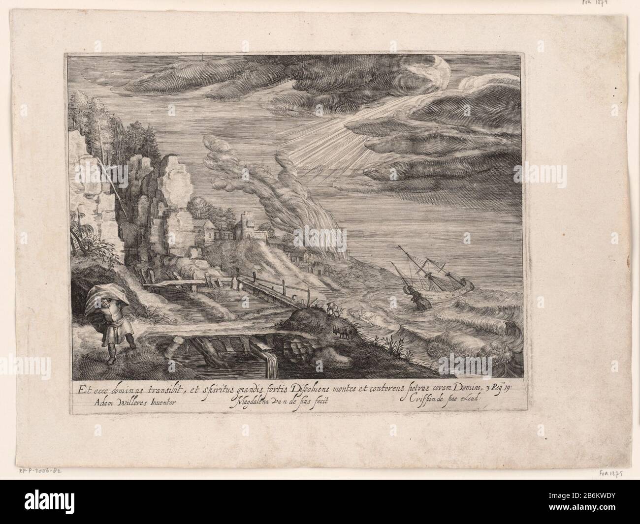 Seascape Avec Un Bateau Sur Une Mer Rugueuse Et Un Incendie Qui Fait Rage Sur Une Colline Le Ciel Etait Obscurci Par Les Nuages Les Liens Deviennent Le Premier Plan Elie Peur