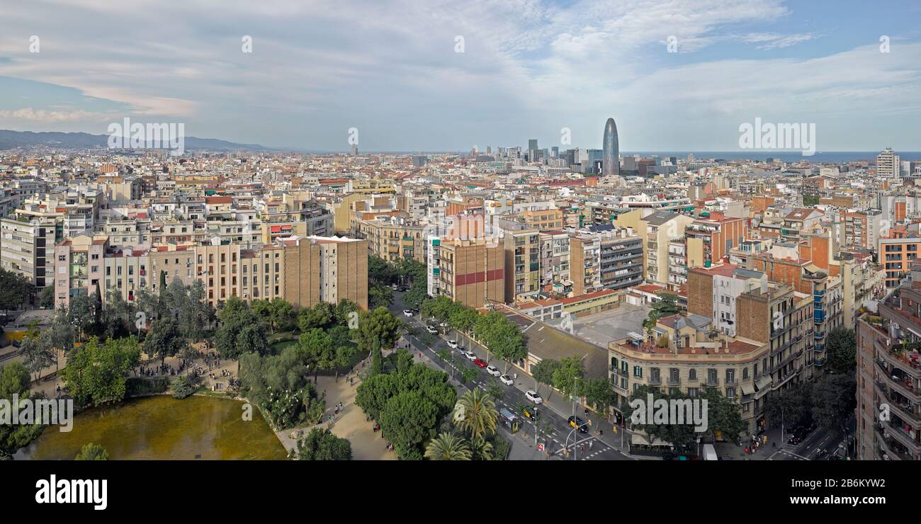 Vue imprenable sur la ville, Barcelone, Catalogne, Espagne Banque D'Images
