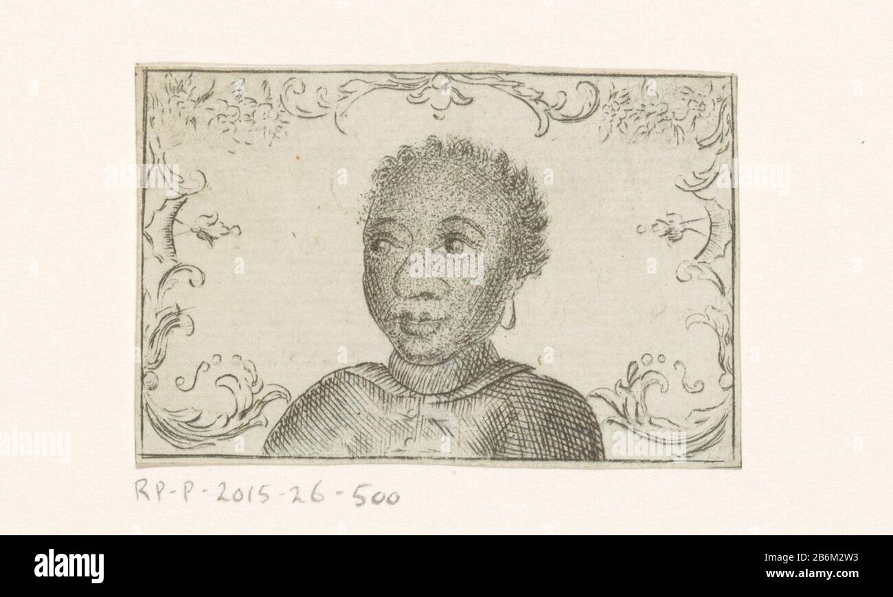 Etiket van à la tête Noir, leverancier van schrijfbenodigdheden te Rouen Type d'objet : prent etiket Objectnummer: RP-P-2015-26-501 Inscriptions / Merken: Marque du collectionneur , verso, gestempeld: Lugt 2228 marque du collectionneur , verso, gestempeld: Lugt 4779 Fabricant : vervaardiem: Dating: Dating. 1775 - ca. 1825 kenmerken physique: Boekdruk matériau: Papier Techniek: Boekdruk Dimensions: Blad: H 62 mm × b 85 mmToelichtingMogelijk is er verband tussen dit etiket en een prent met het gezicht van een zwarte vrouw in een omlijeen (RP-P-2015-26-500). Banque D'Images
