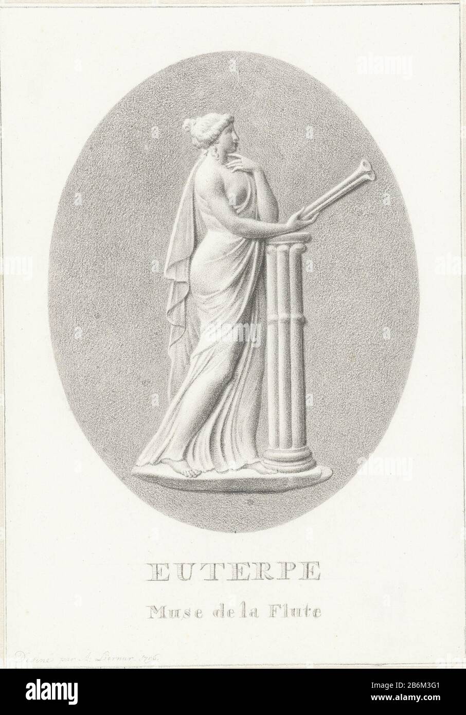 Euterpe Euterpe, muse de fluitspel. Fabricant : artiste: Alexander Liernur Dating: 1796 Caractéristiques physiques: Crayon: Papier crayon Dimensions: H 241 mm × W 169 mm Sujet : Euterpe (un des muses); 'Euterpe' (Ripa) Banque D'Images