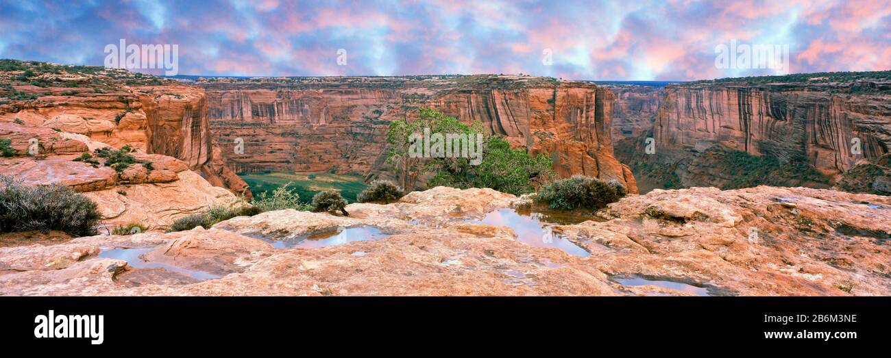 Monument national Canyon de Chelly au lever du soleil, Arizona, États-Unis Banque D'Images