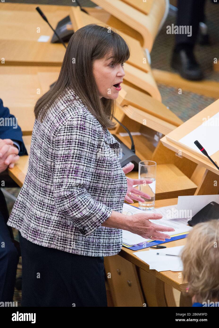 Édimbourg, Royaume-Uni. 11 mars 2020. Photo : Clare Haughey Msp - Ministre De La Santé Mentale. Déclaration Ministérielle : Enquête Indépendante Sur Les Services De Santé Mentale À Tayside. Scènes de l'intérieur du Parlement écossais. Crédit : Colin Fisher/Alay Live News Banque D'Images