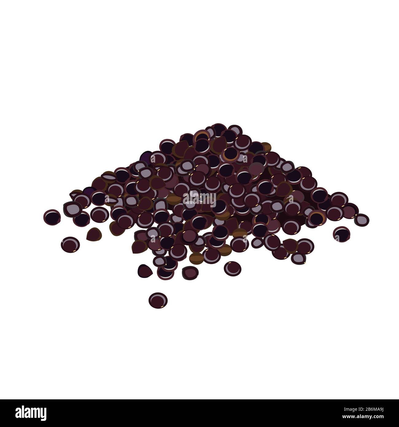 Tas de graines de quinoa noir sur fond blanc. Illustration vectorielle Illustration de Vecteur