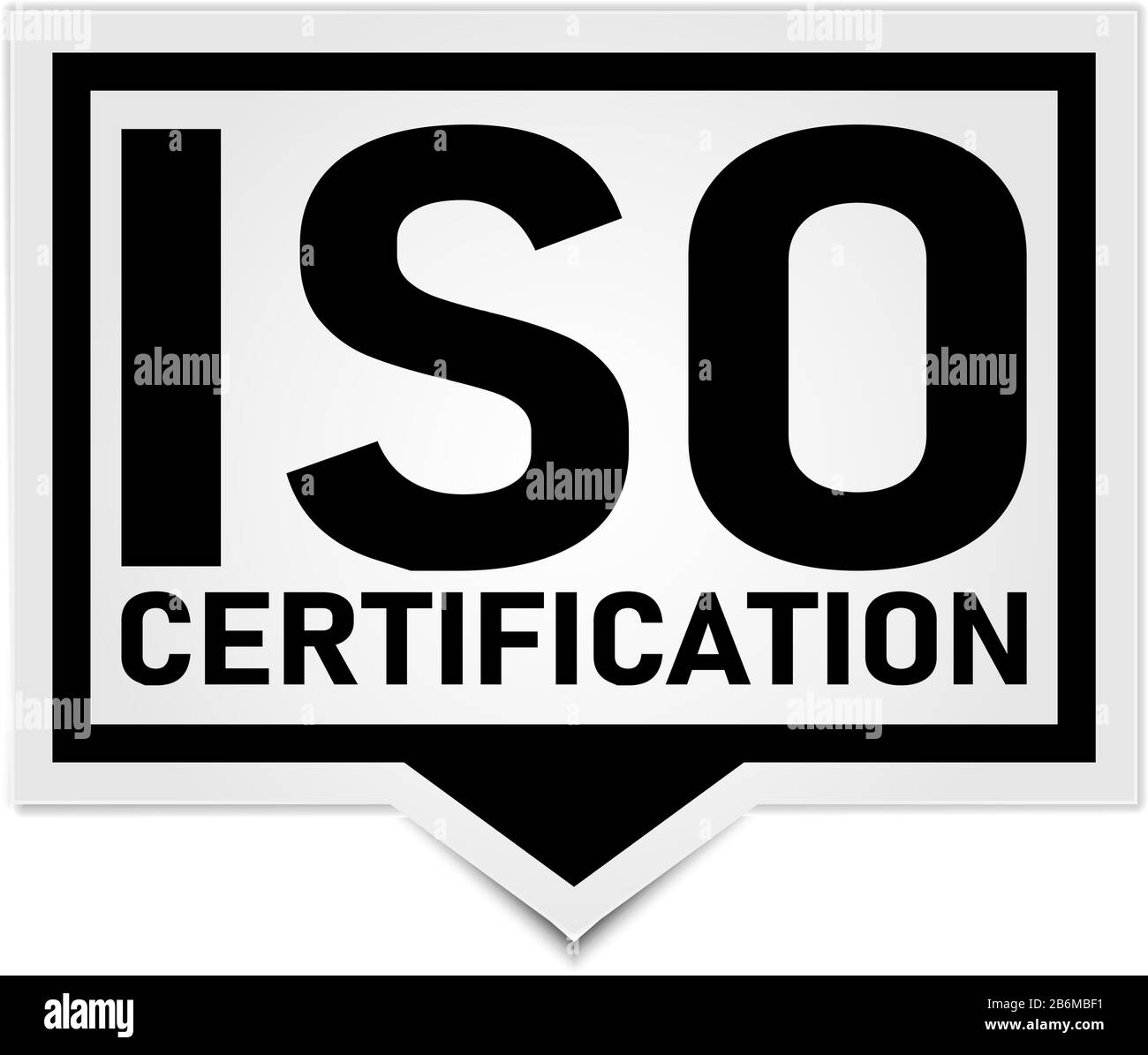 Étiquette ISO certifiée ou autocollant sur fond blanc, illustration vectorielle Illustration de Vecteur