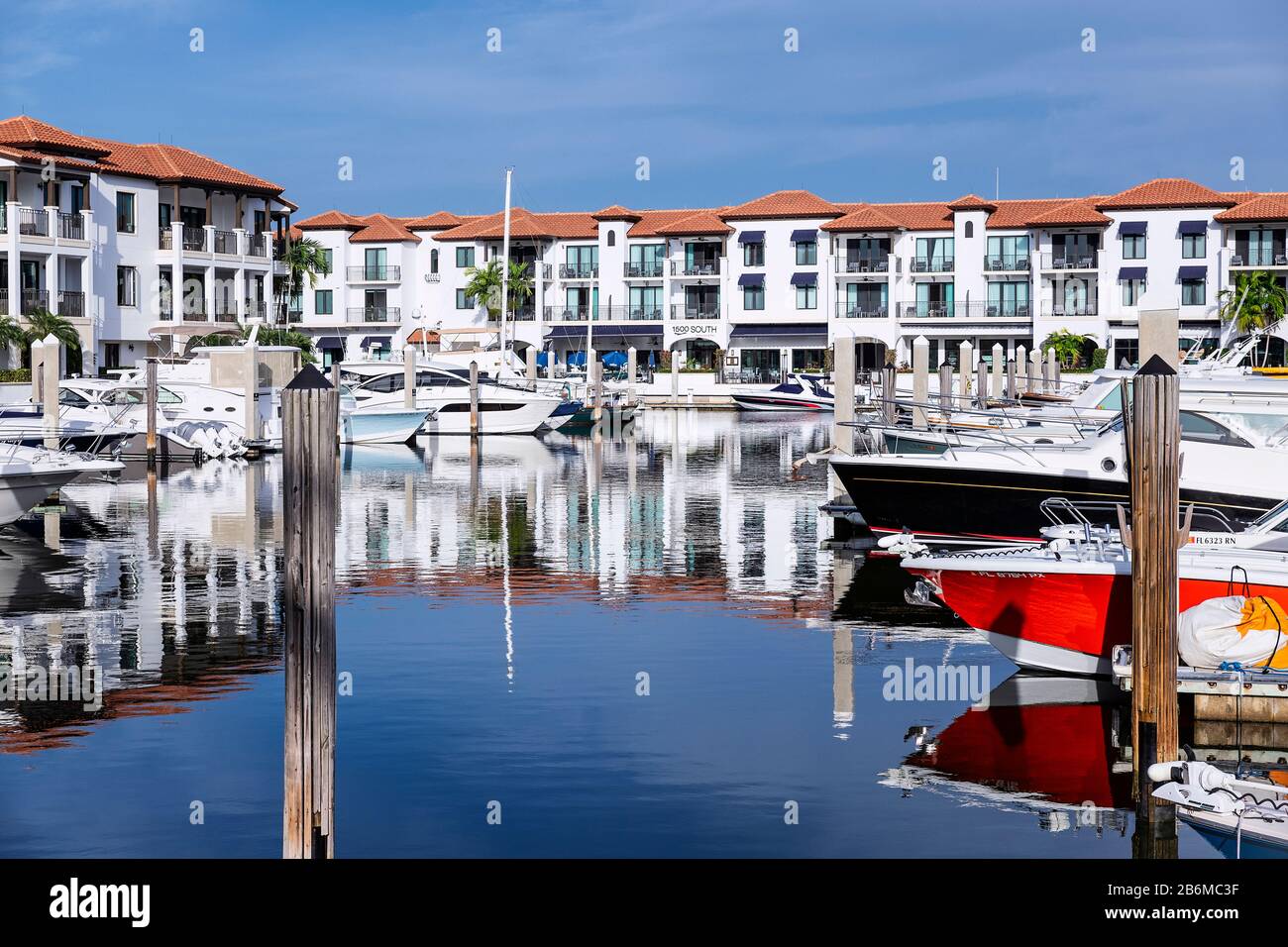Naples Bay Resort Et Marina. Banque D'Images