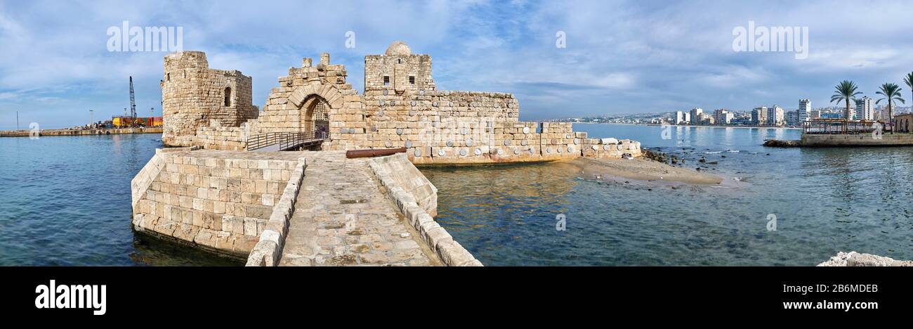 Château De La Mer De Sidon, Château De La Mer De Crusaders, Sidon, Liban Banque D'Images Château De La Mer De Sidon, Château De La Mer De Crusaders, Sidon, Liban Banque D'Images