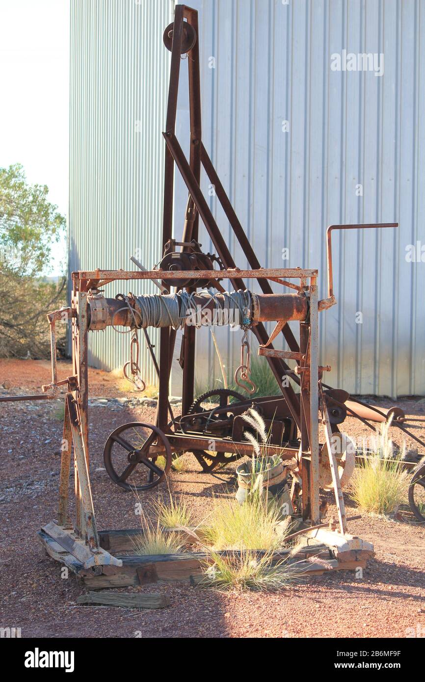 Outils d'extraction de l'or à Gwalia, Australie occidentale Banque D'Images