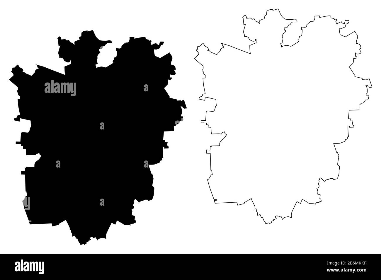 Illustration vectorielle de la carte de la ville de Braunschweig (République fédérale d'Allemagne, Basse-Saxe), esquisse de griffonnage carte de la ville de Brunswick Illustration de Vecteur