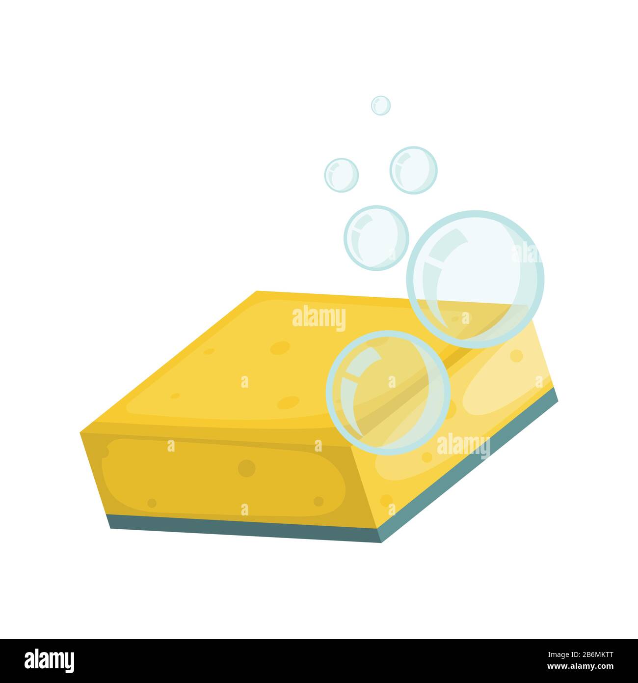 Plat de lavage de dessin animé éponge jaune . Illustration vectorielle  Image Vectorielle Stock - Alamy