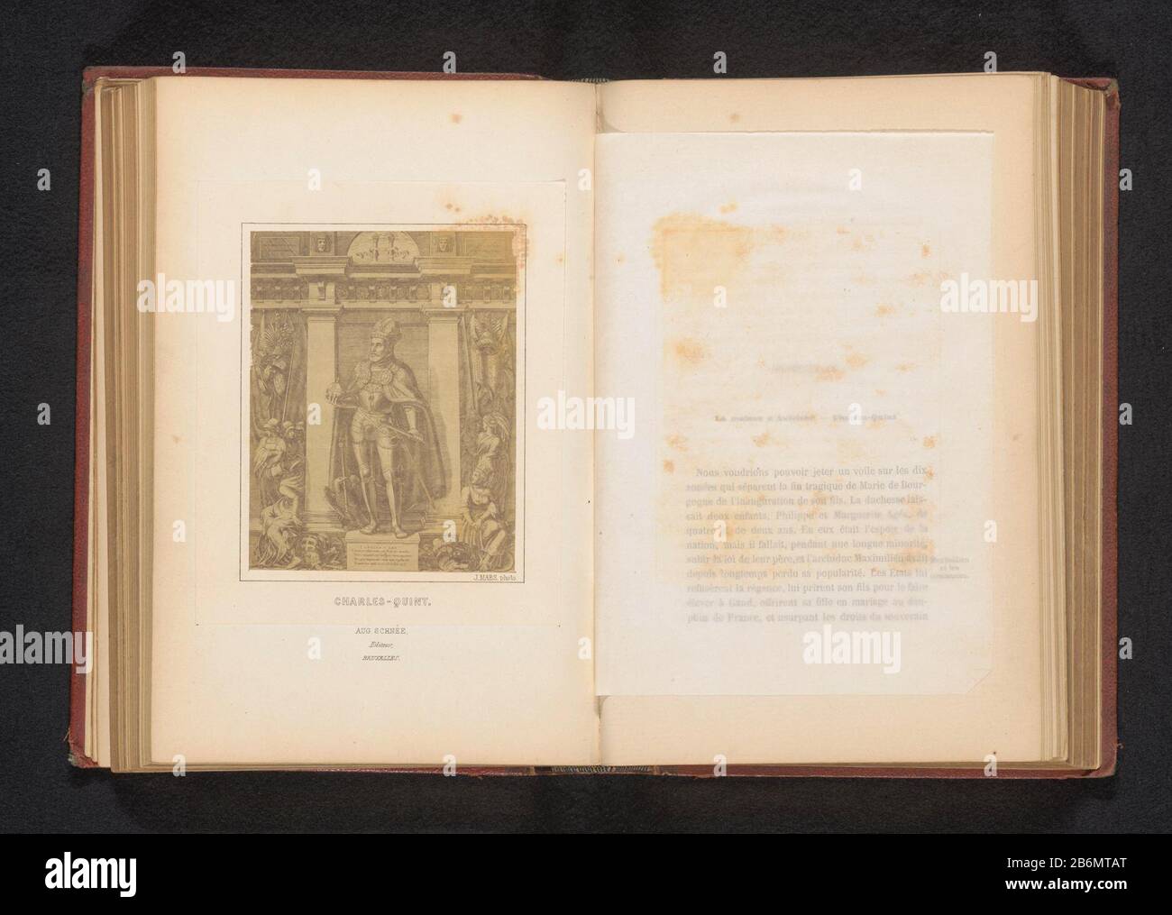 Fotoreproductie van een portret van Karel V van Habsburg (Duits keizer en koning van Spanje) Charles Quin (objet titel op) reproduction photo d'un portrait de Charles V de Habsburg (empereur allemand et roi d'Espagne) Charles Quin (objet titre) Type de bien: Photo reproduction page Numéro d'article: RP-F 2001-7-1177A-5 Fabricant : Photographe: Joseph Maes (indiqué sur l'objet) à imprimer par: Date anonyme: CA. 1855 - en ou devant 1860 matériau: Papier photo technique: Albumine dimensions de pression: Photo: H 106 mm × b 83 mmToeliechtingFoto en face de la page 207. Objet: Historique personsWie: Ch Banque D'Images