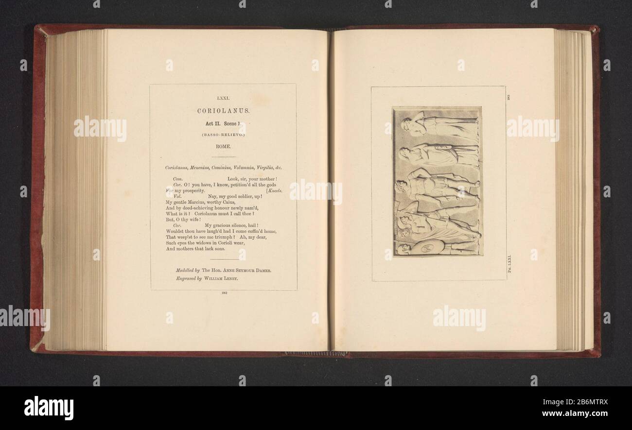 Être vu Loi II, scène 1 avec six chiffres sur un rij. Fabricant : Photographe: Stephen Aylingnaar imprimé par William Satchwell Leney (bâtiment classé) à voir: Anne Seymour Damer (propriété cotée) Lieu de fabrication : London Dating: CA. 1854 - ou pour 1864 matériau: Technique du papier: Albumen dimensions de l'impression: Photo: H 58 mm × W 95 mmToelichtingFoto page 283. Objet: Œuvre littéraire spécifique Banque D'Images