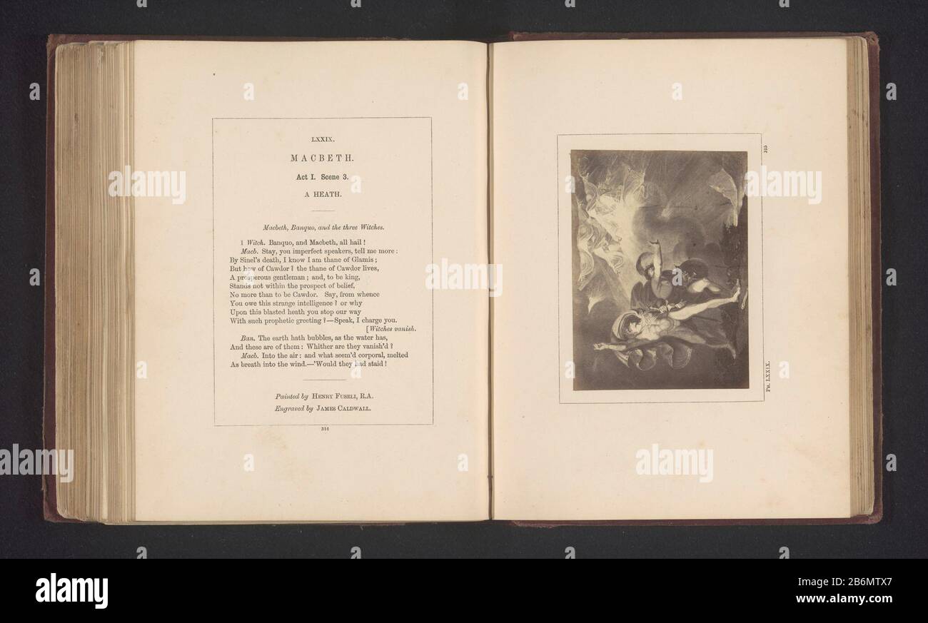 Soyez vu Loi I, scène 3, Macbeth, Banquo et les Trois heksen. Fabricant : Photographe: Stephen Aylingnaar photo de James Caldwall (propriété cotée) à la peinture: Henry Fuseli (propriété cotée) Lieu Fabrication: London Dating: CA. 1854 - ou pour 1867 matériau: Technique du papier: Albumen dimensions de l'impression: Photo: H 75 mm × W 102 mmToelichtingFoto page 315. Objet: Macbeth Banque D'Images