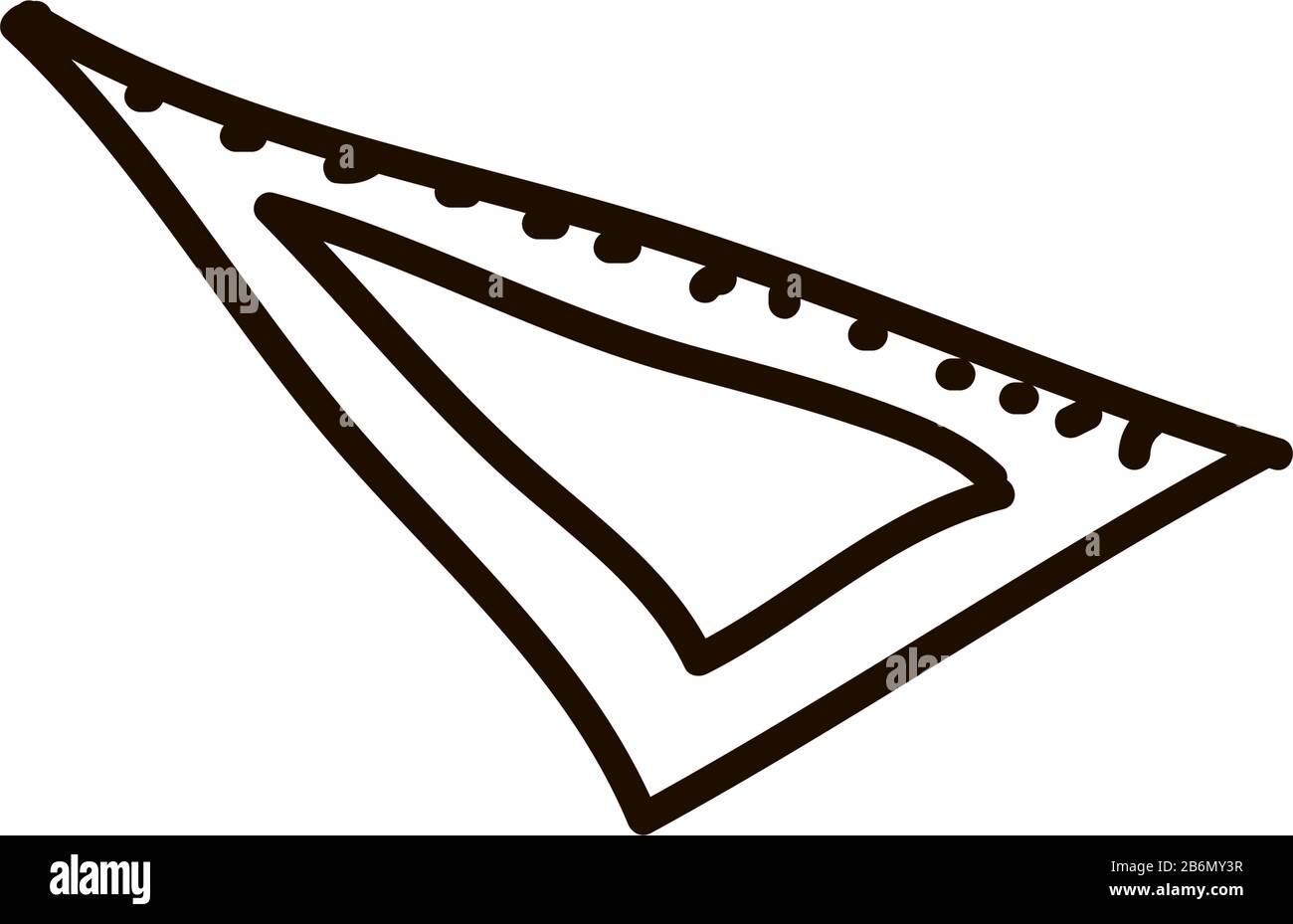 Icône de règle triangulaire. Panneau de règle. Symbole géométrique. Icône de contour linéaire. Vecteur Illustration de Vecteur
