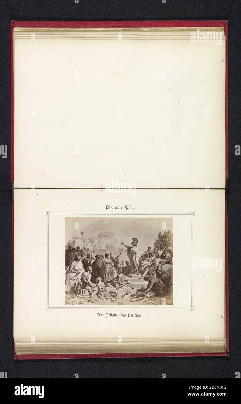 Fotoreproductie van een schilderij, voorstellende Pericles draagt zijn gragrede voor te Athene Das Zeitalter des Pericles (objet op) reproduction photographique d'une peinture représentant des Pericles portant son eulologie pour AtheneDas Zeitalter of Pericles (objet titre) Type de bien: Photo page Numéro d'article: RP-F-864-5 2001 Photographe: Anonyme à la peinture par Philipp Foltz (propriété cotée) Date: CA. 1875 - env. 1880 matériau: Technique du papier: Albumen dimensions de l'impression: Photo: H 98 mm × W 120 mmToelichtingFoto après la page 48. Objet: (Histoire de) Pericles Banque D'Images