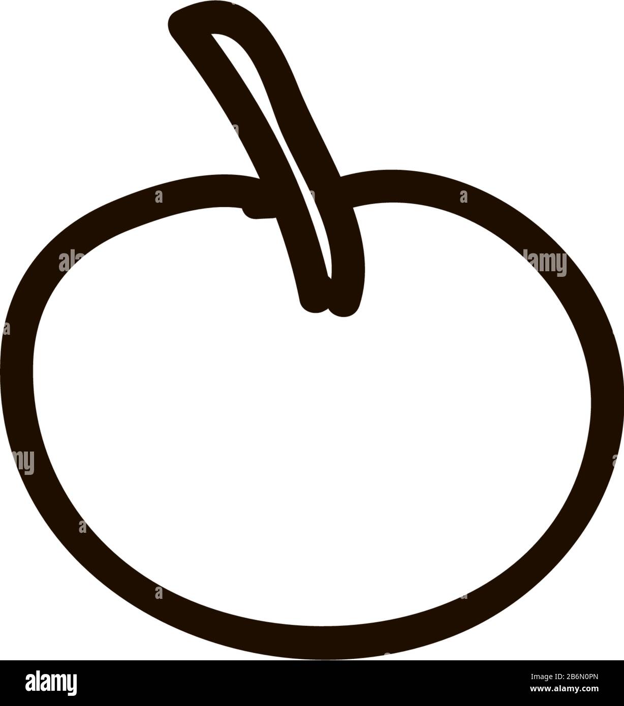 Apple - fruit entier. Dessin D'Icône de plume d'encre de dessin de dessin de dessin de style vectoriel illustration Illustration de Vecteur