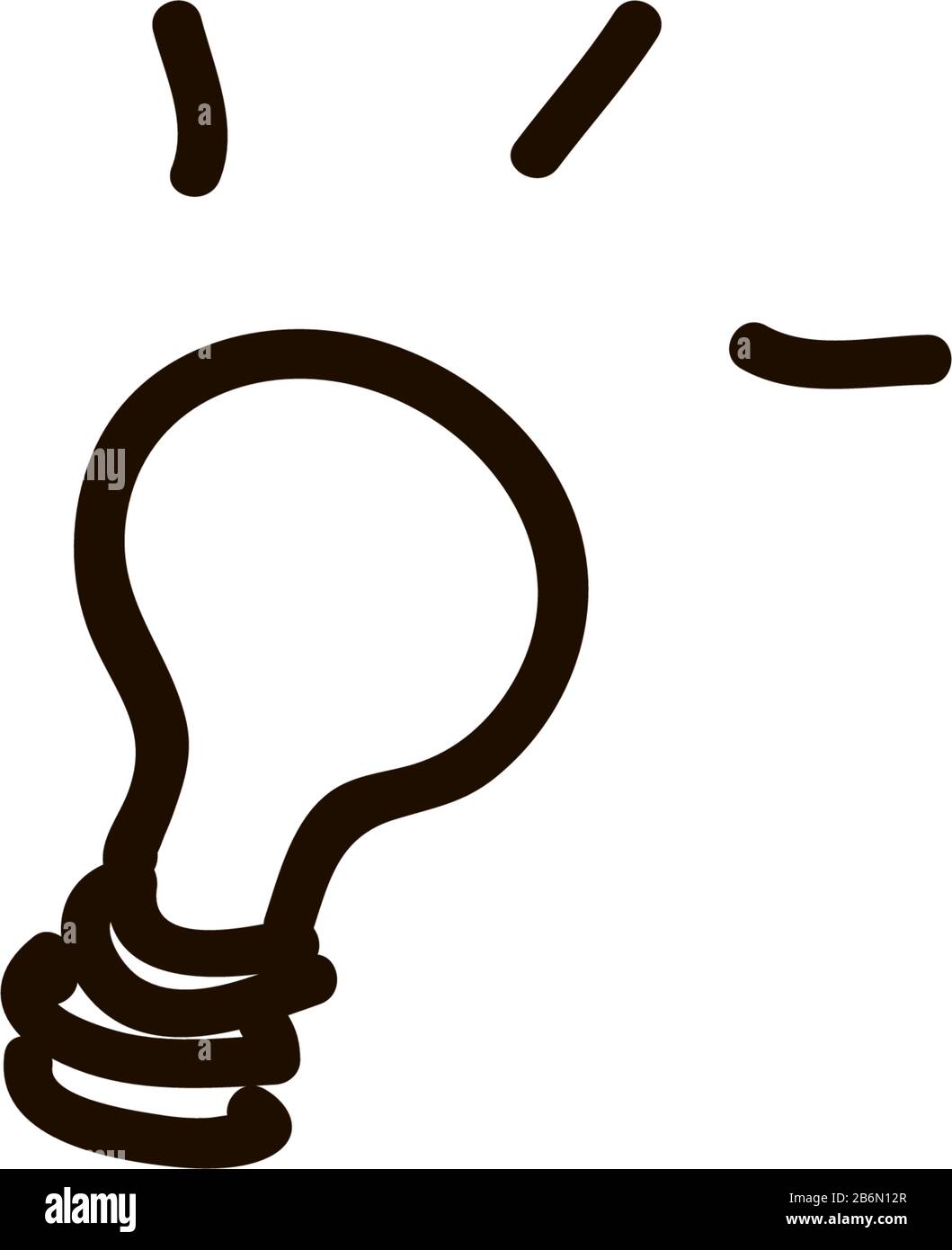 L'icône de la ligne de l'ampoule du vecteur, isolé sur fond blanc. Idée signe, solution, penser concept. Lampe électrique d'éclairage. Illustration de Vecteur