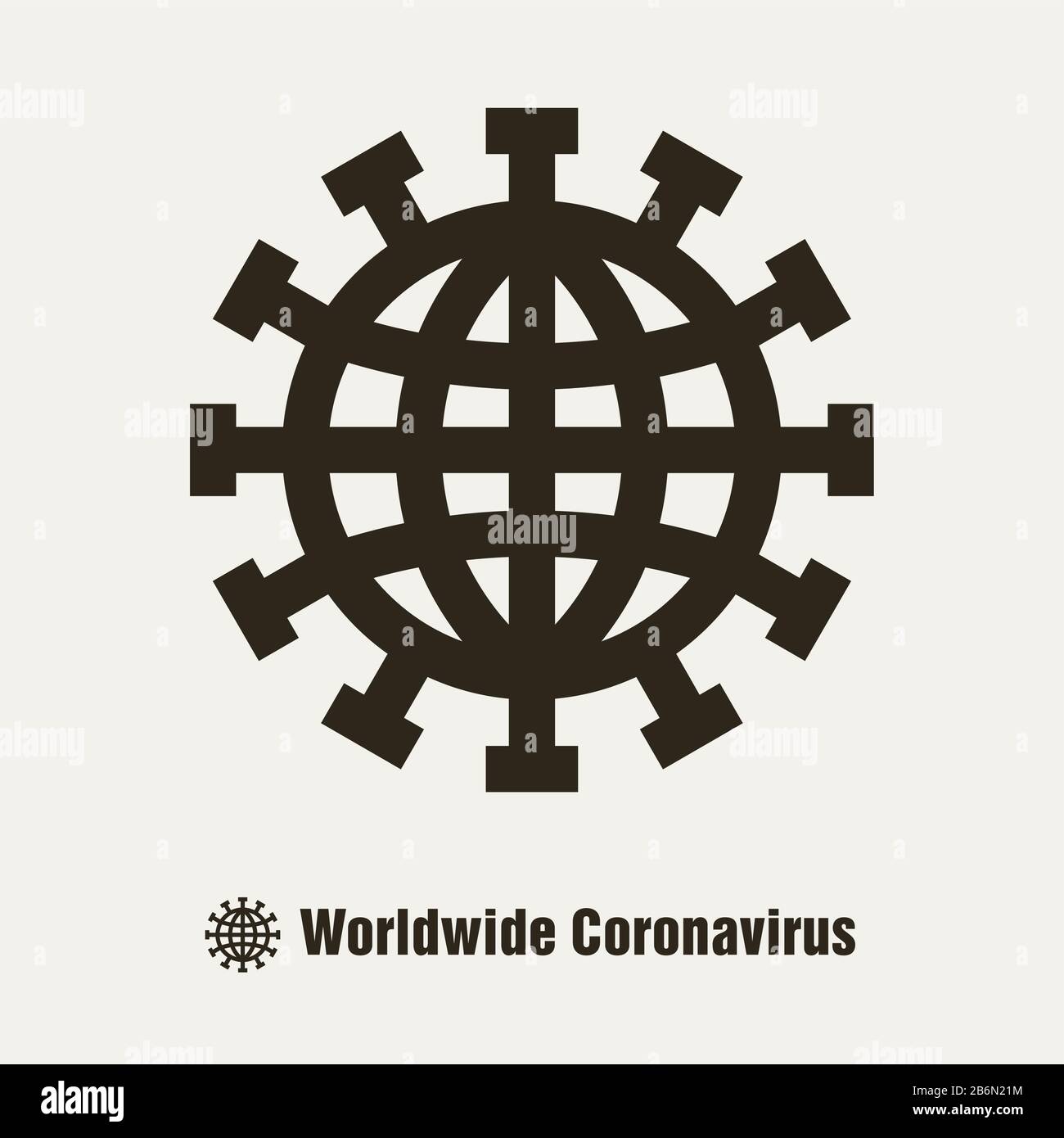 Icône vectorielle de coronavirus mondial (Covid 19) Illustration de Vecteur