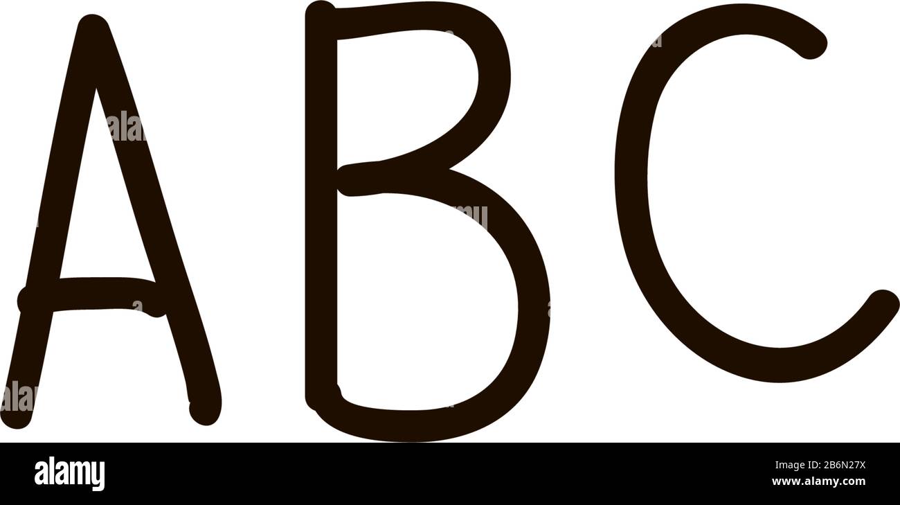 Police lettre a, b, c, alphabet dessin animé encre stylo Icône style esquisse illustration vectorielle pour le Web Illustration de Vecteur
